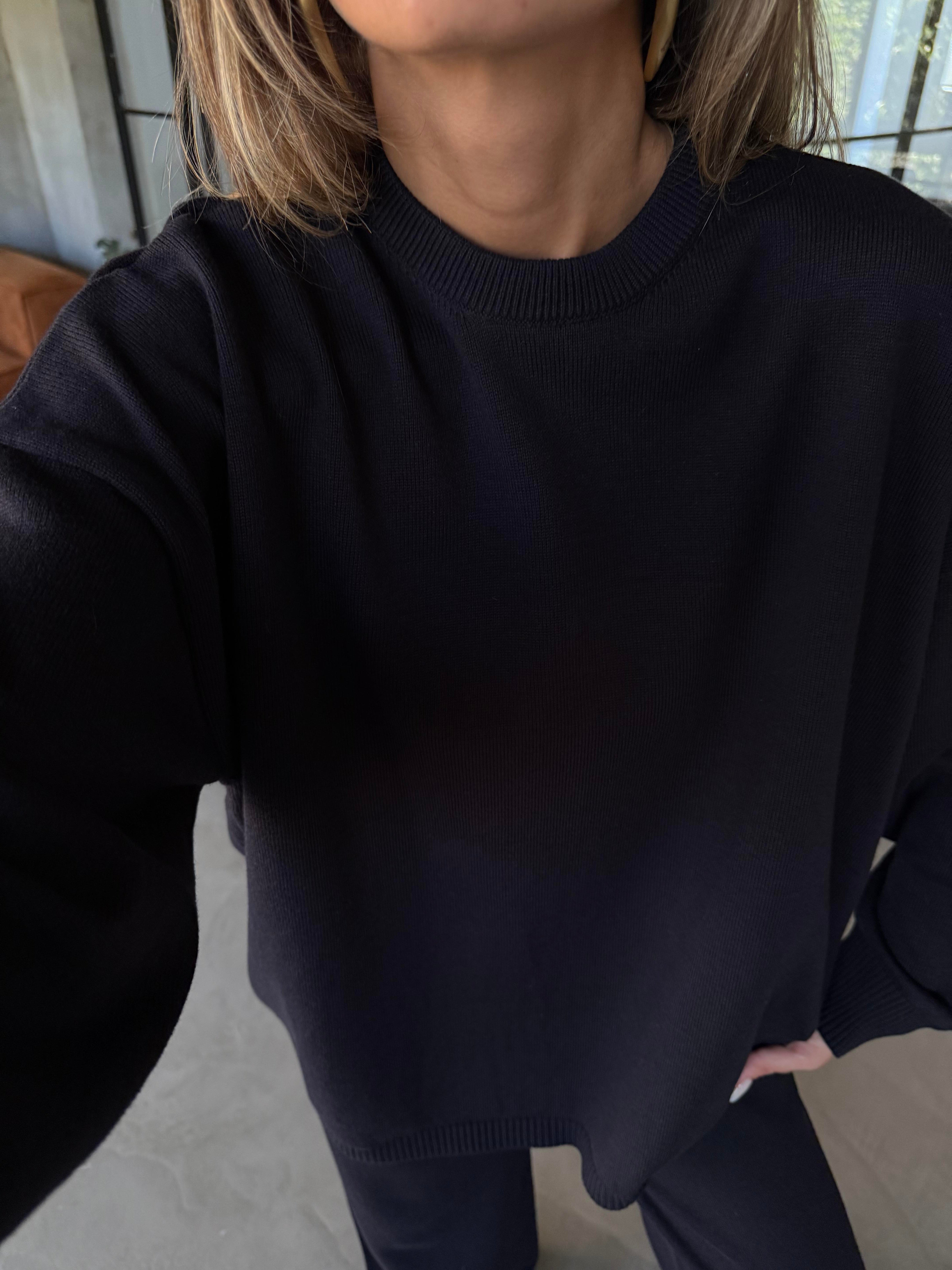 Lacivert Basic Oversize Triko Takım - Dominatrend