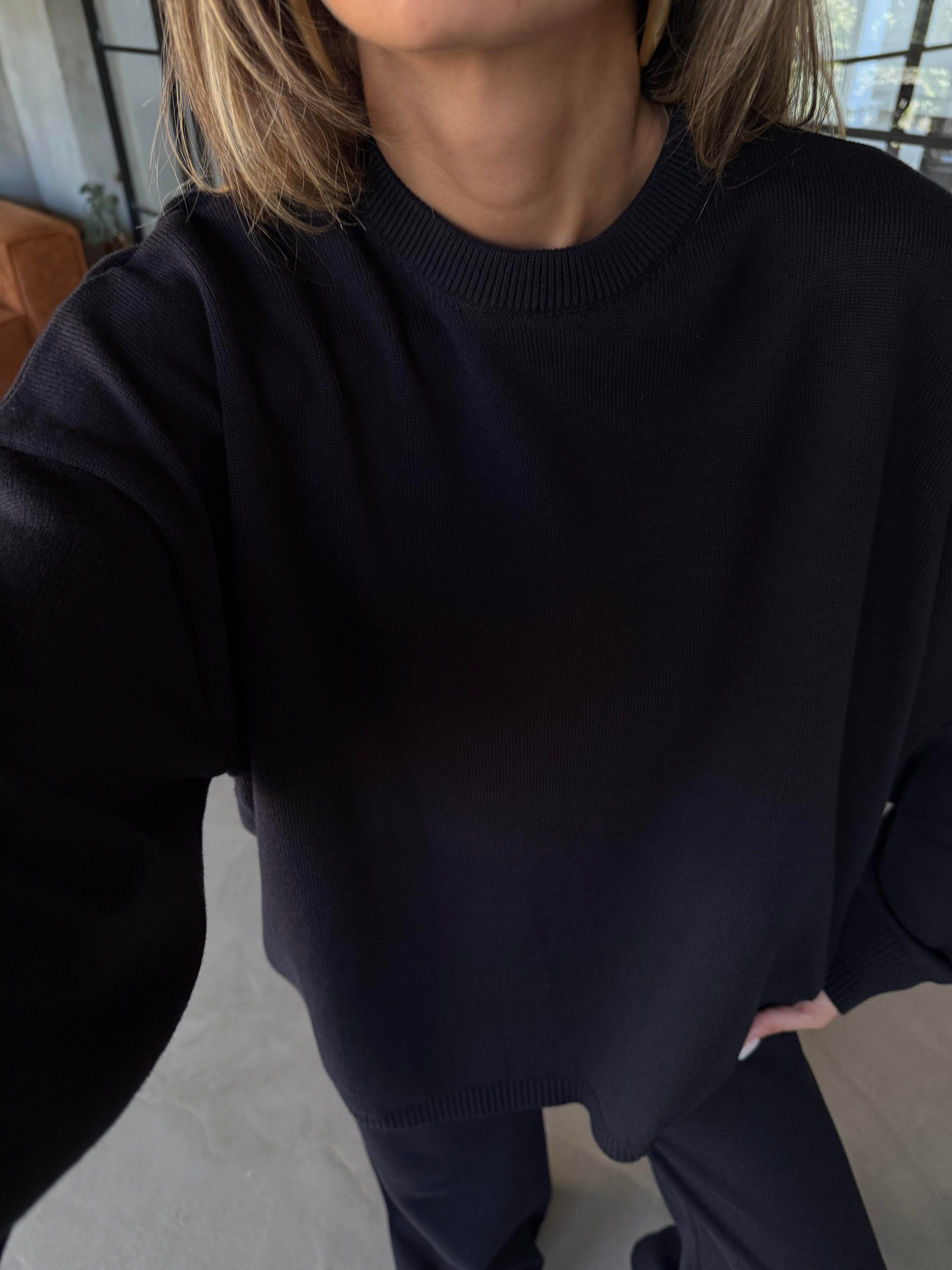 Lacivert Basic Oversize Triko Takım - Dominatrend