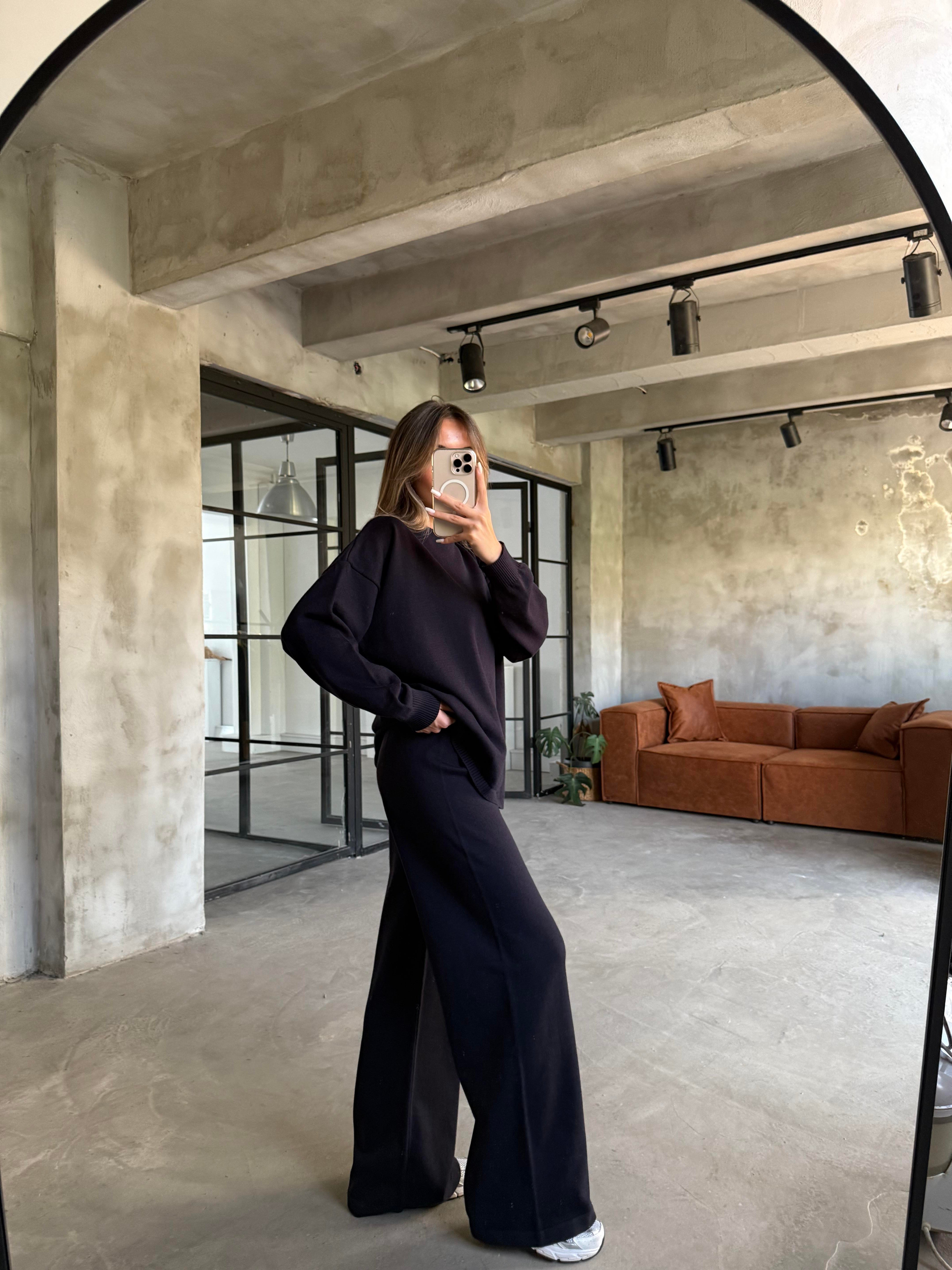 Lacivert Basic Oversize Triko Takım - Dominatrend