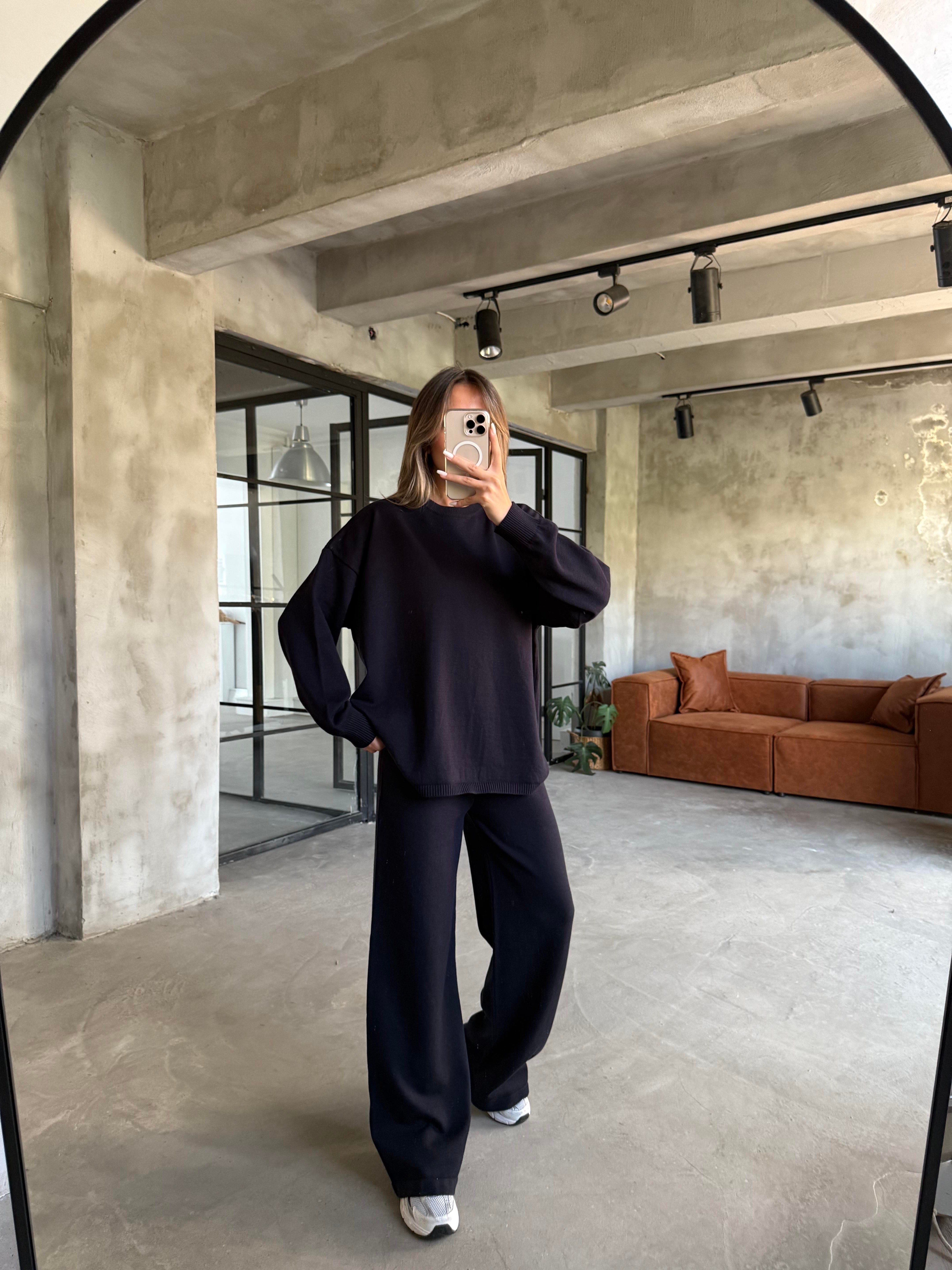 Lacivert Basic Oversize Triko Takım - Dominatrend