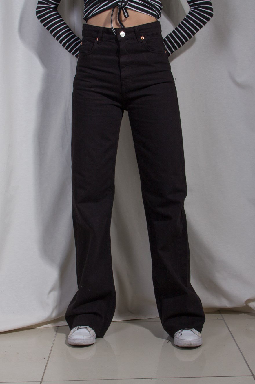 Lazer Kesim Straight Jean - Siyah - Dominatrend