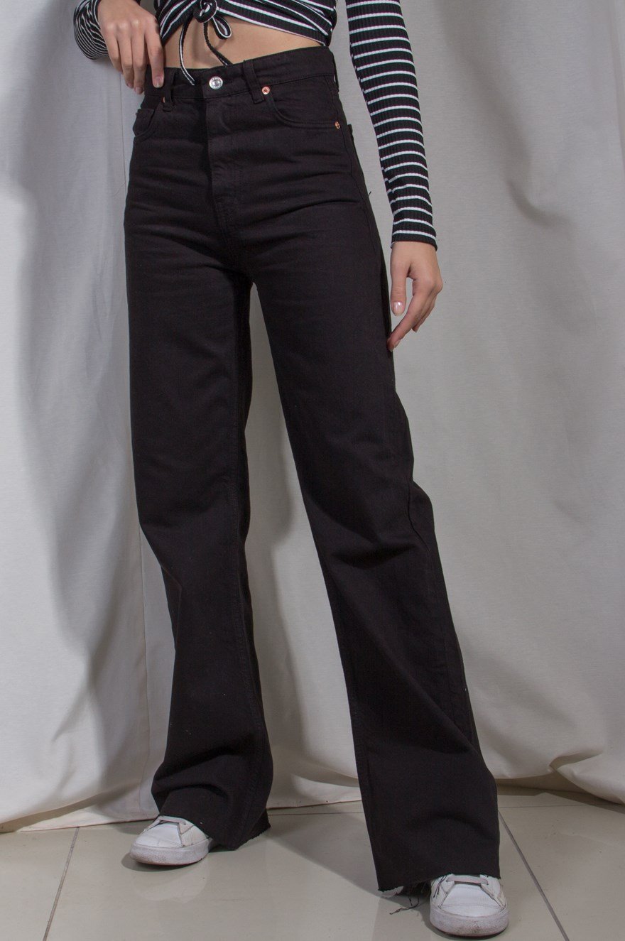 Lazer Kesim Straight Jean - Siyah - Dominatrend