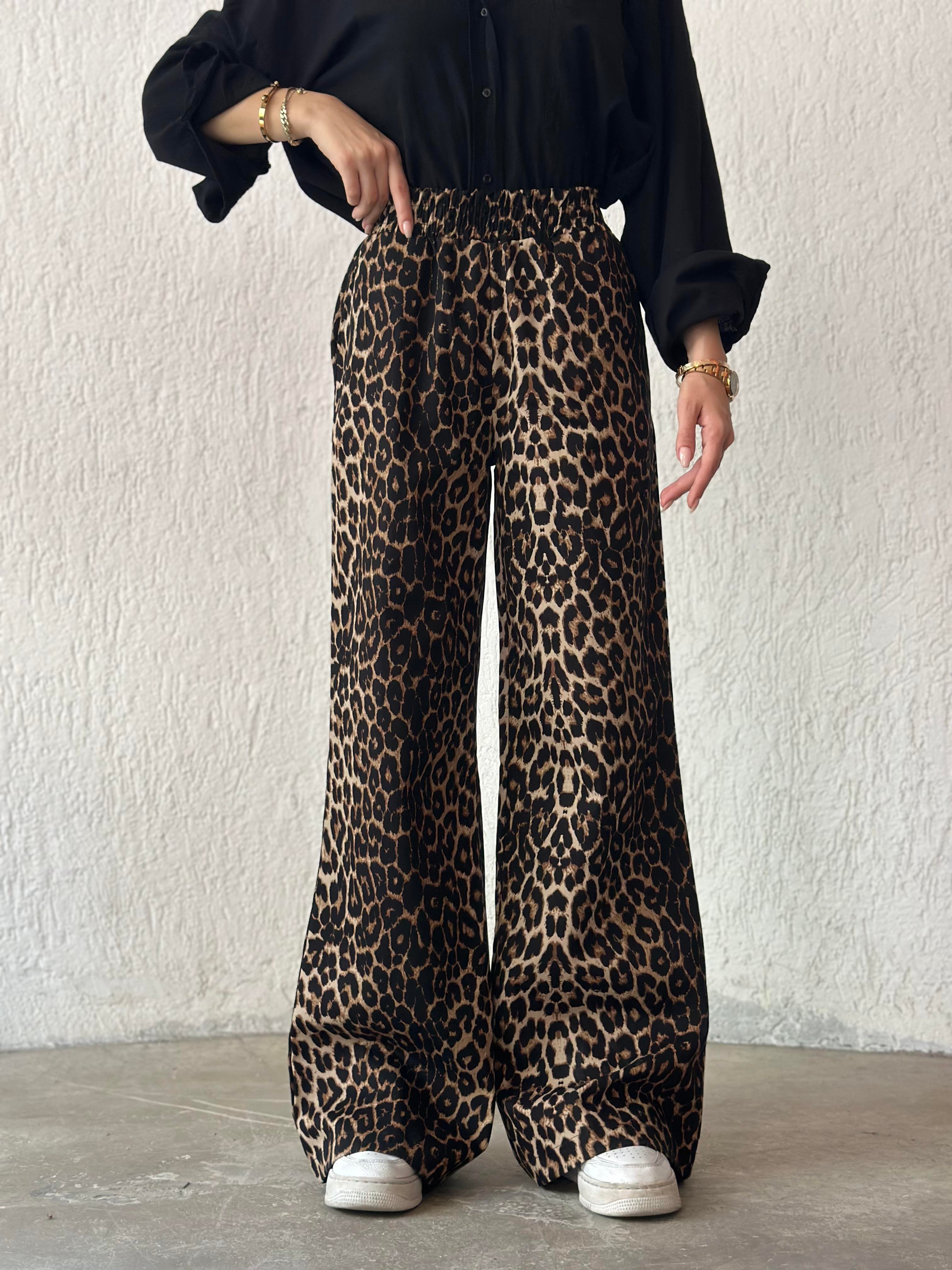 Leopar Gabardin Palazzo  - Dominatrend