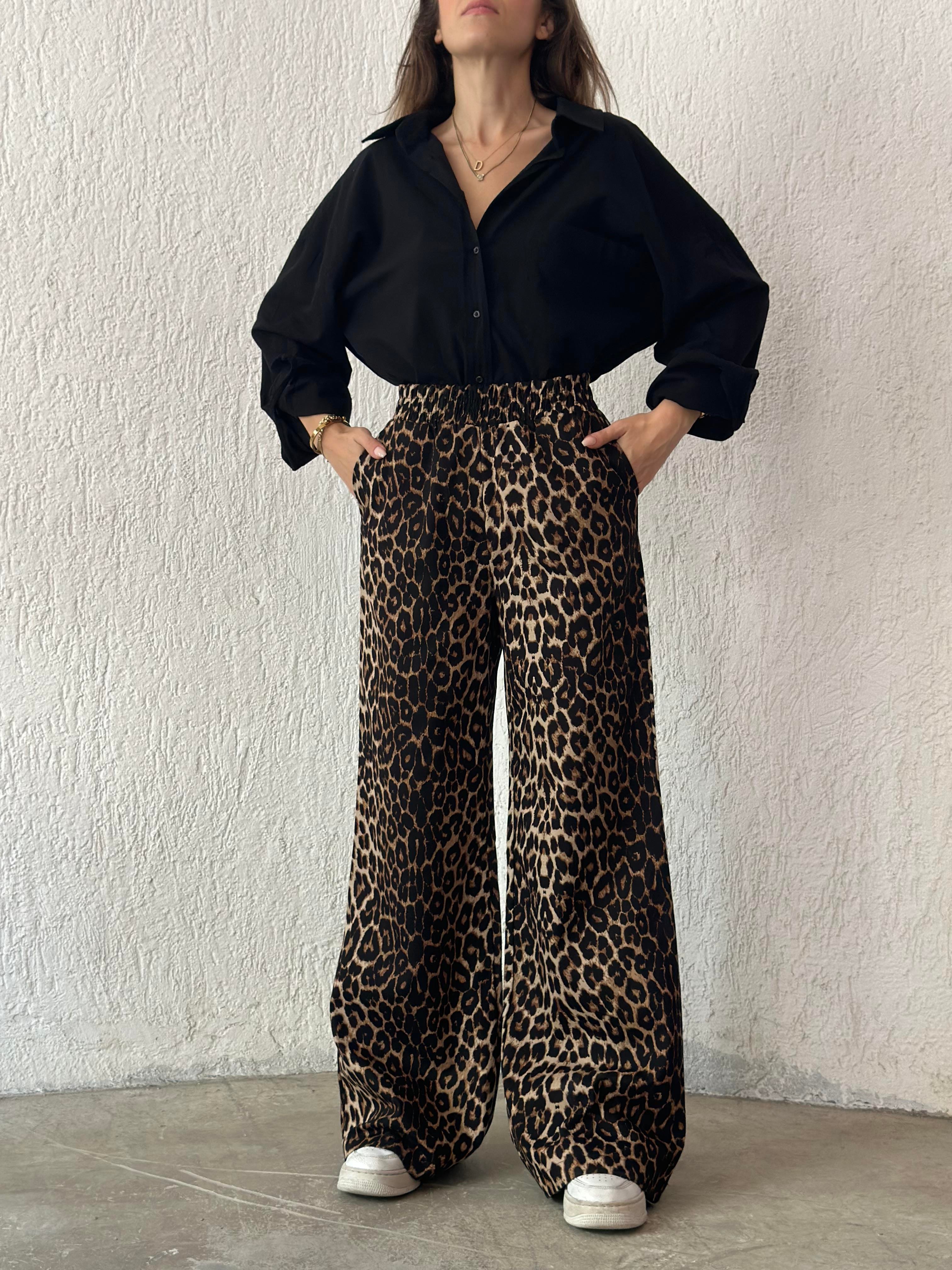 Leopar Gabardin Palazzo  - Dominatrend