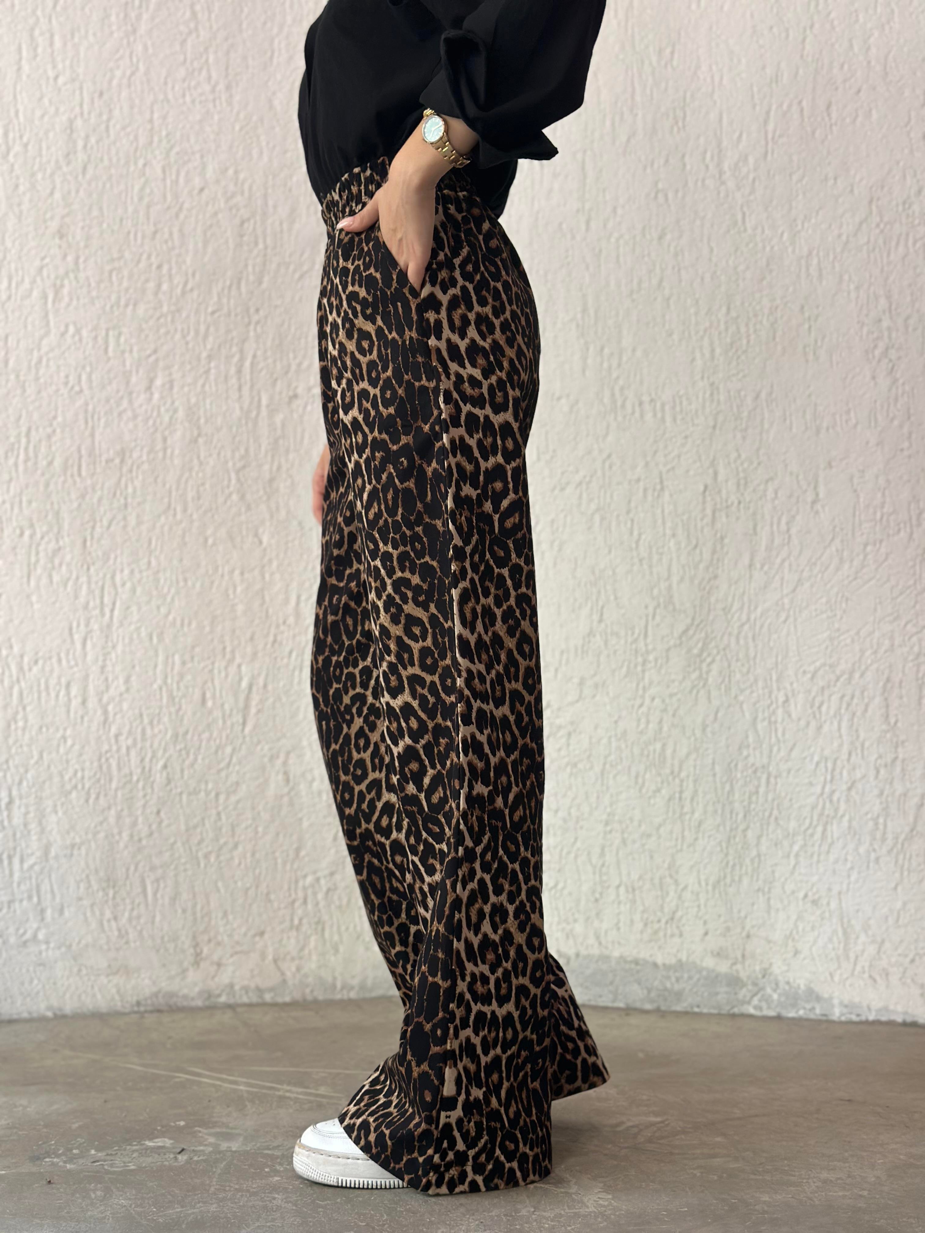 Leopar Gabardin Palazzo  - Dominatrend