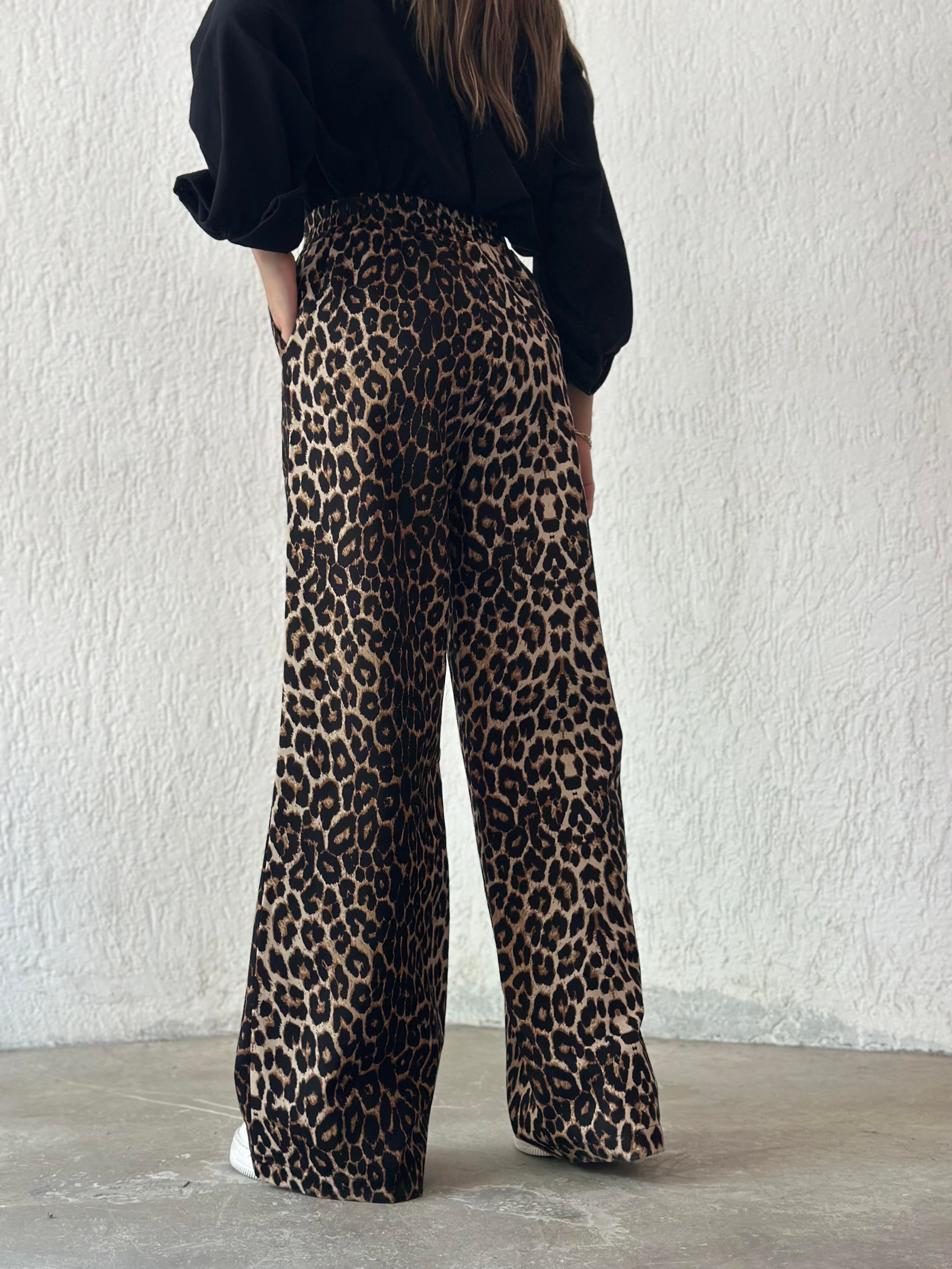Leopar Gabardin Palazzo  - Dominatrend