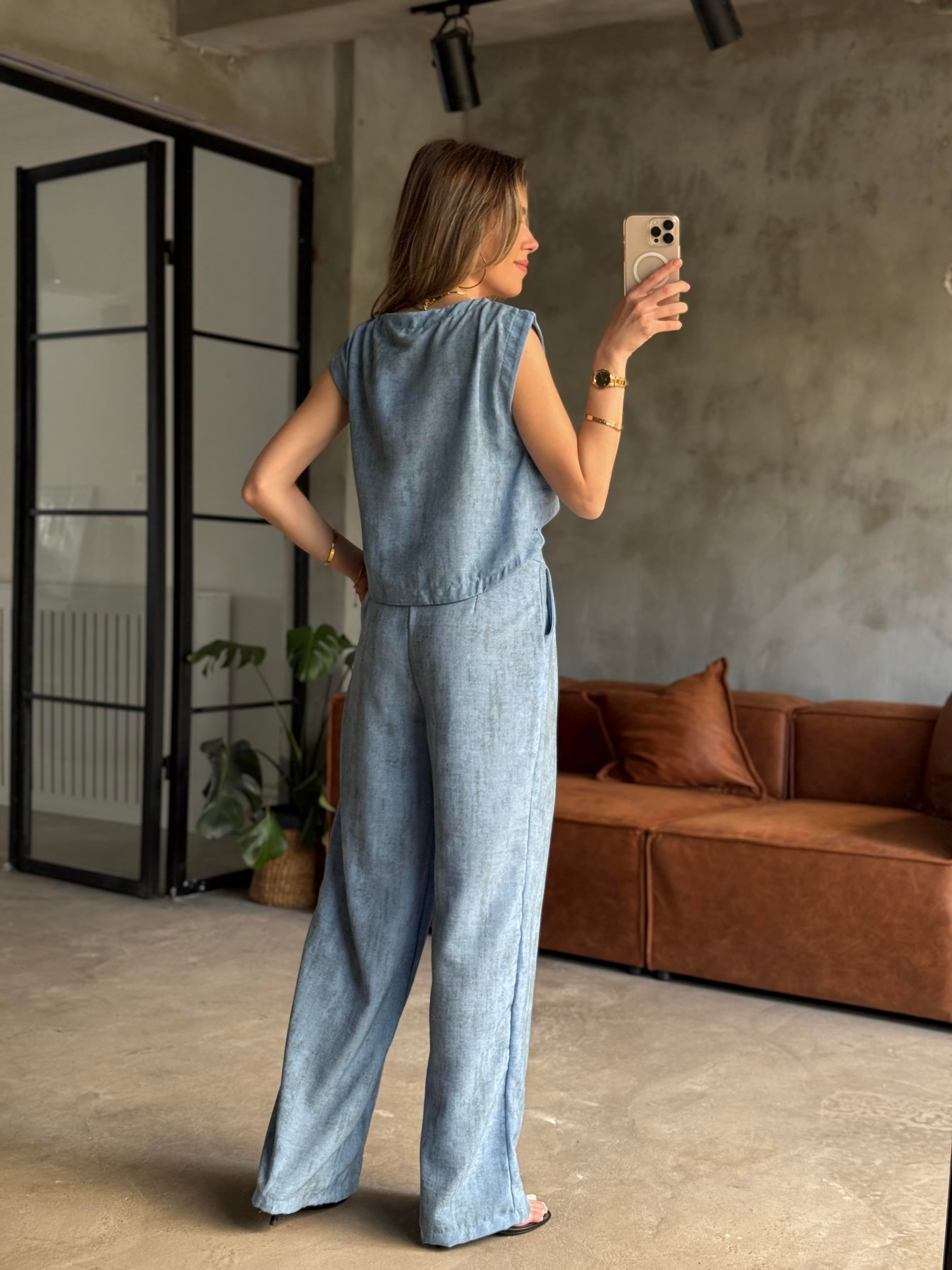 Lily Keten Karışımlı Takım - Mavi - Dominatrend
