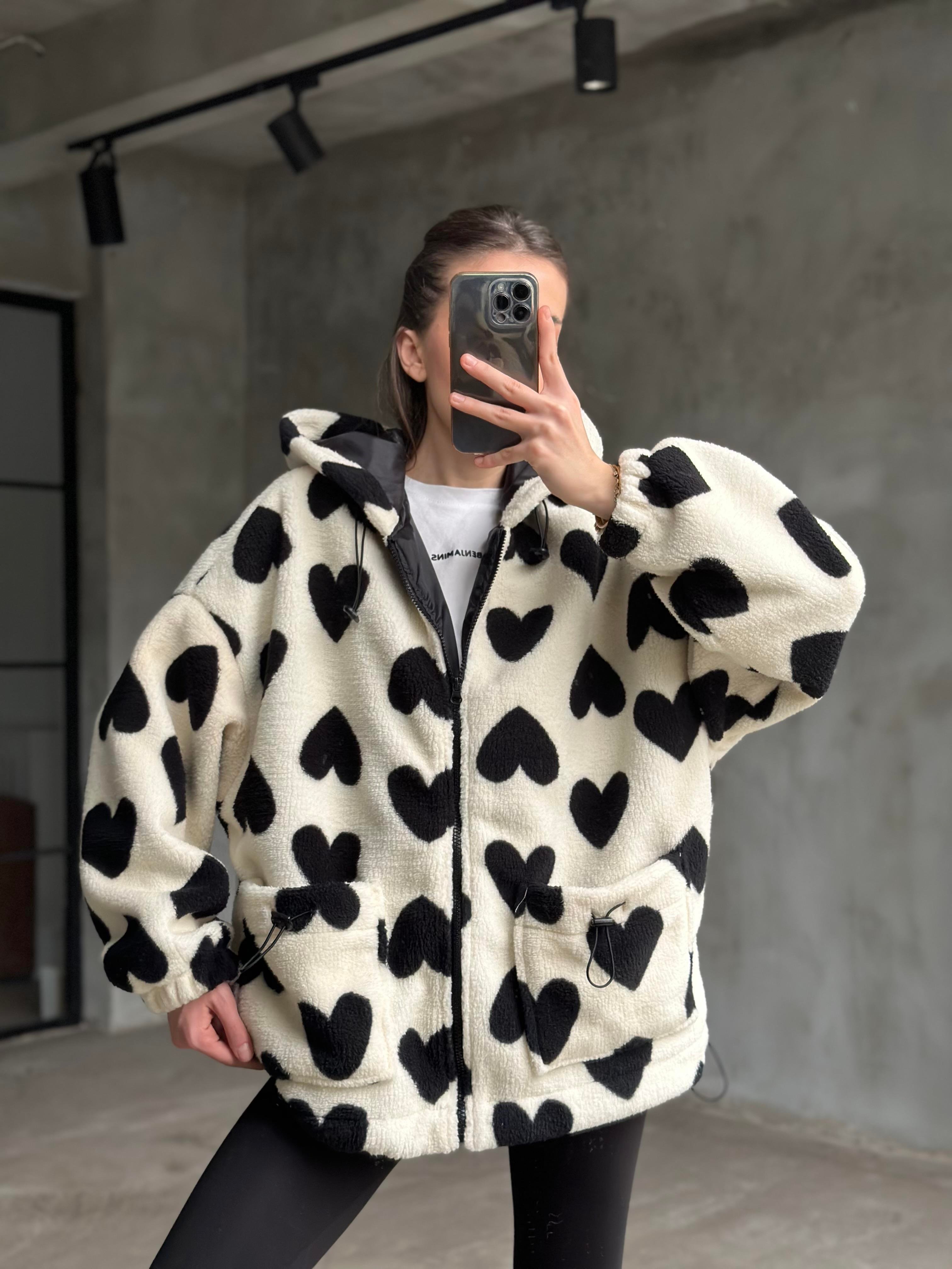 Love Kalp Desenli Teddy Mont - Dominatrend