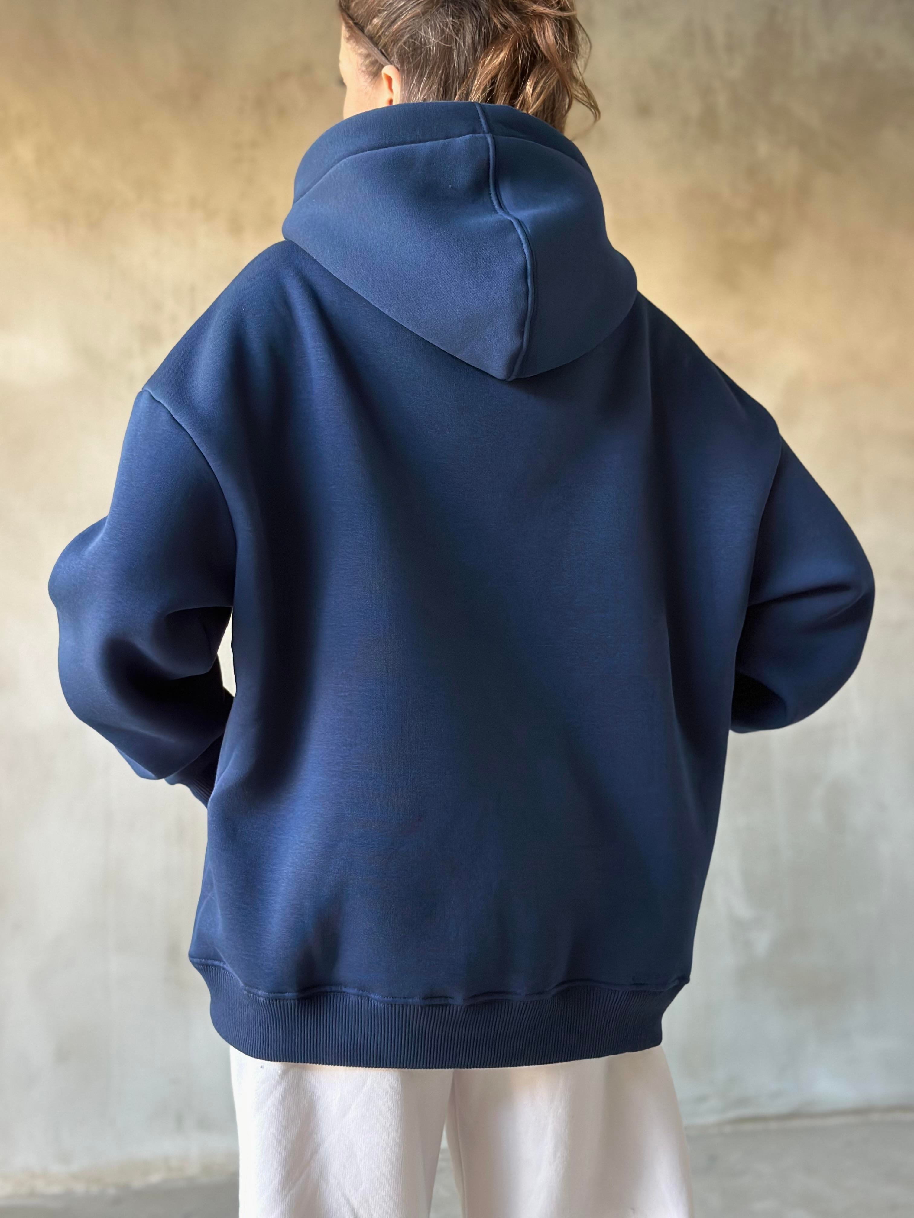Memphis Unisex Sweatshirt - İndigo - Dominatrend