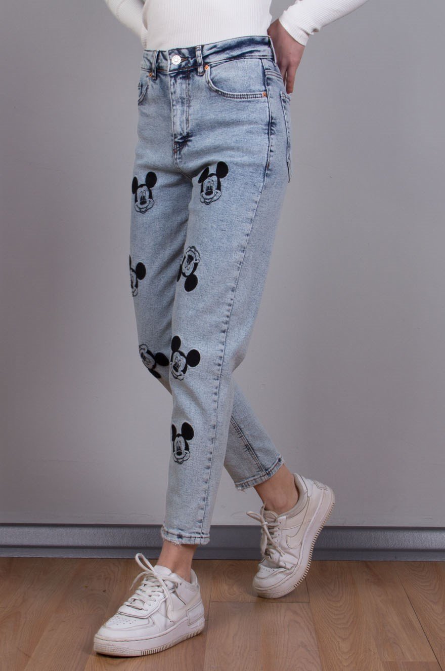 Mickey Mom Jean - Mavi - Dominatrend