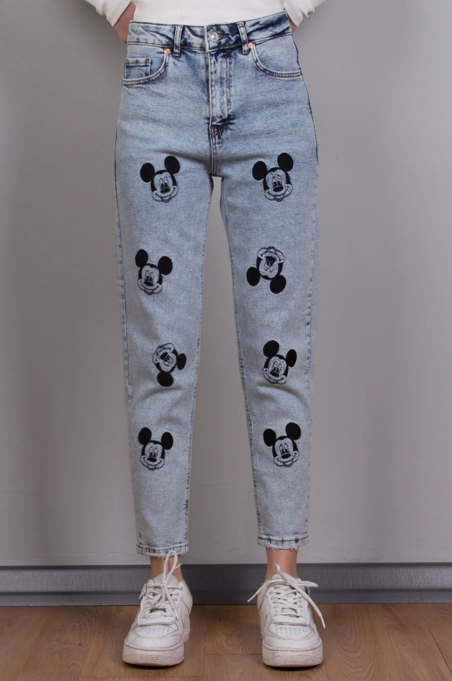 Mickey Mom Jean - Mavi - Dominatrend