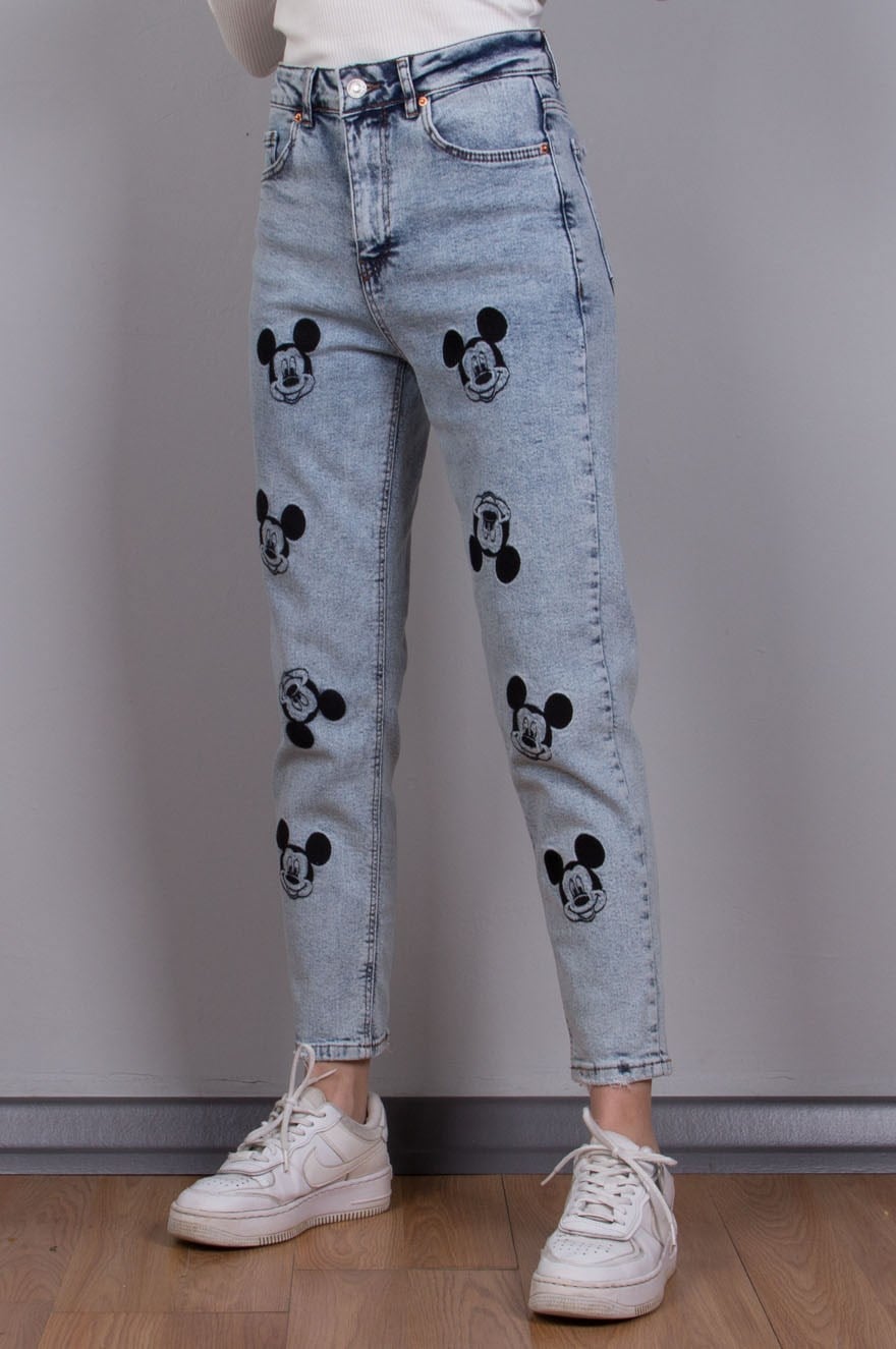 Mickey Mom Jean - Mavi - Dominatrend