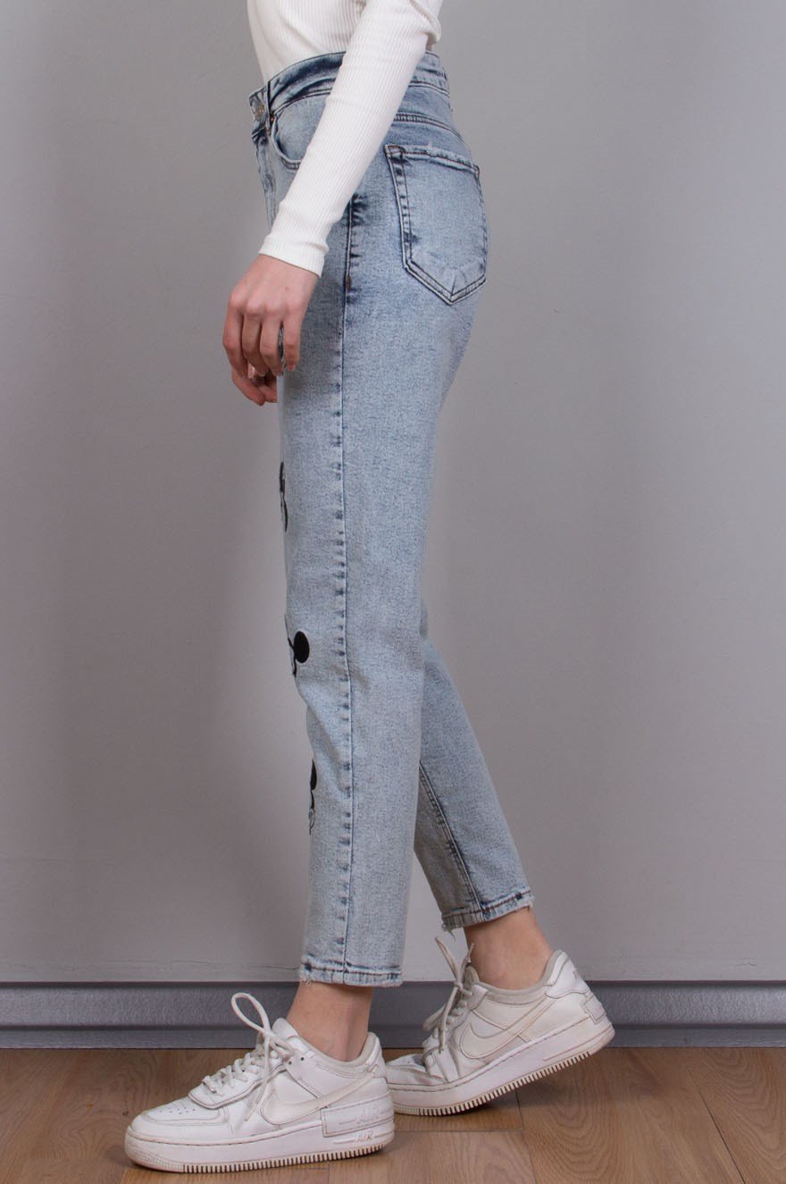 Mickey Mom Jean - Mavi - Dominatrend