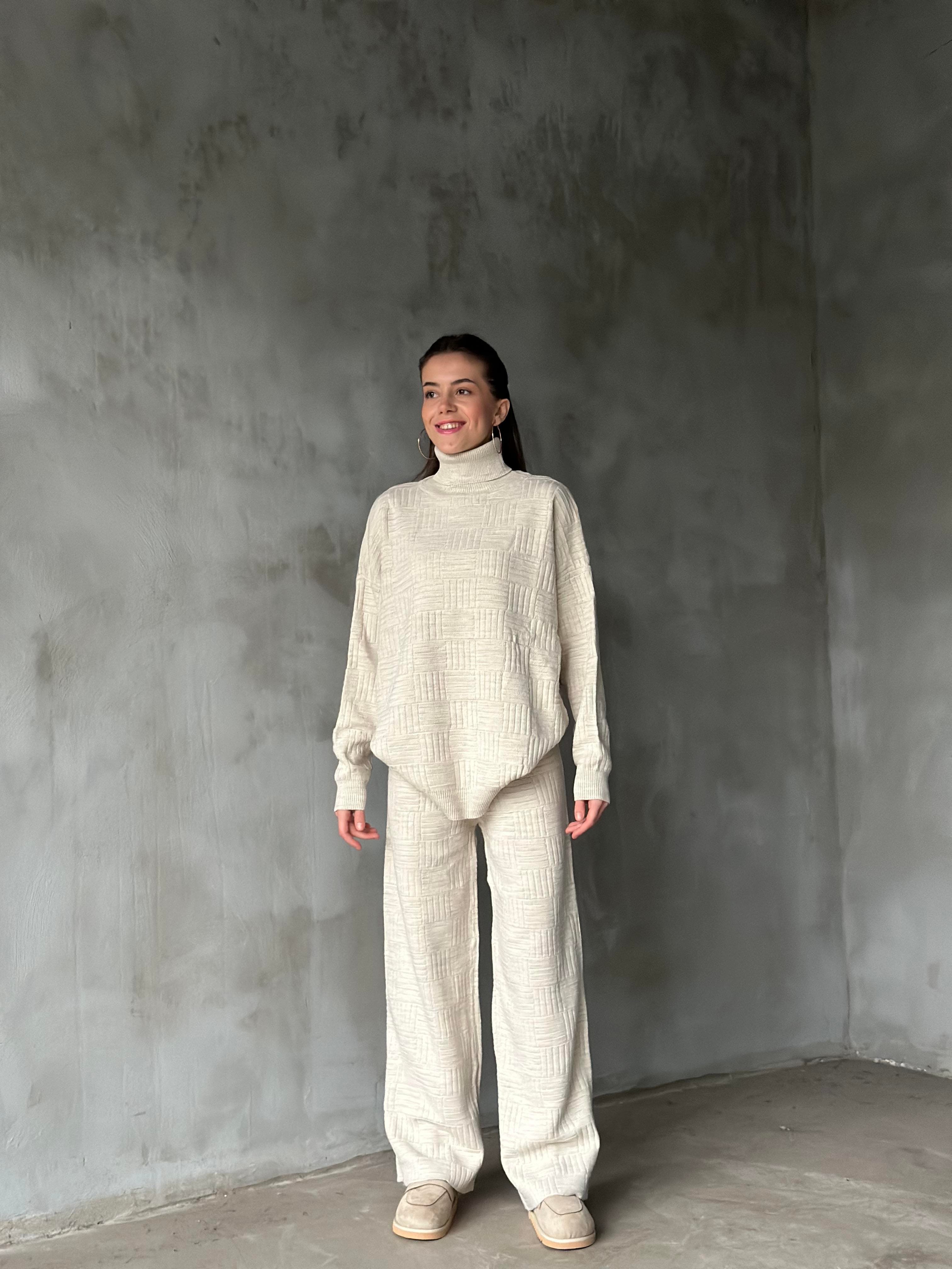 Miss Örme Triko Takım - Taş - Dominatrend
