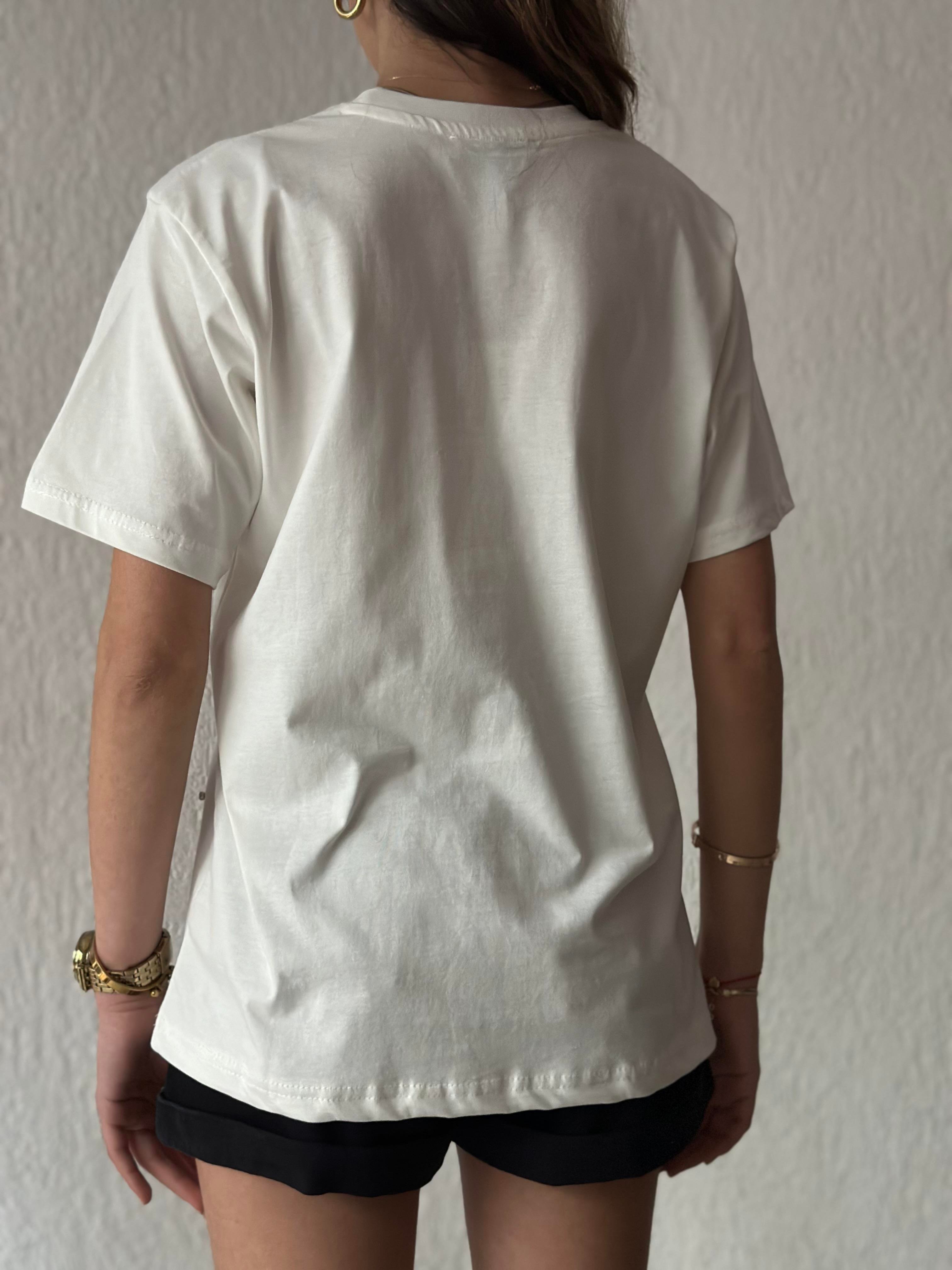 Miu Miu Taşlı Oversize T-shirt - Siyah - Dominatrend