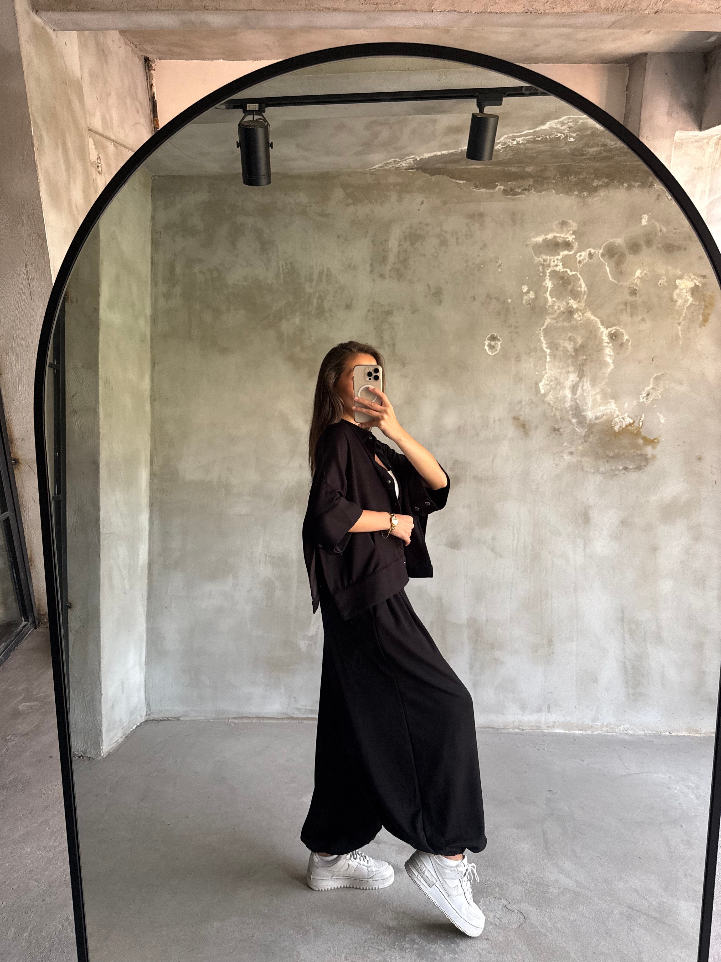 Modal Ceketli Balon Takım - Siyah - Dominatrend