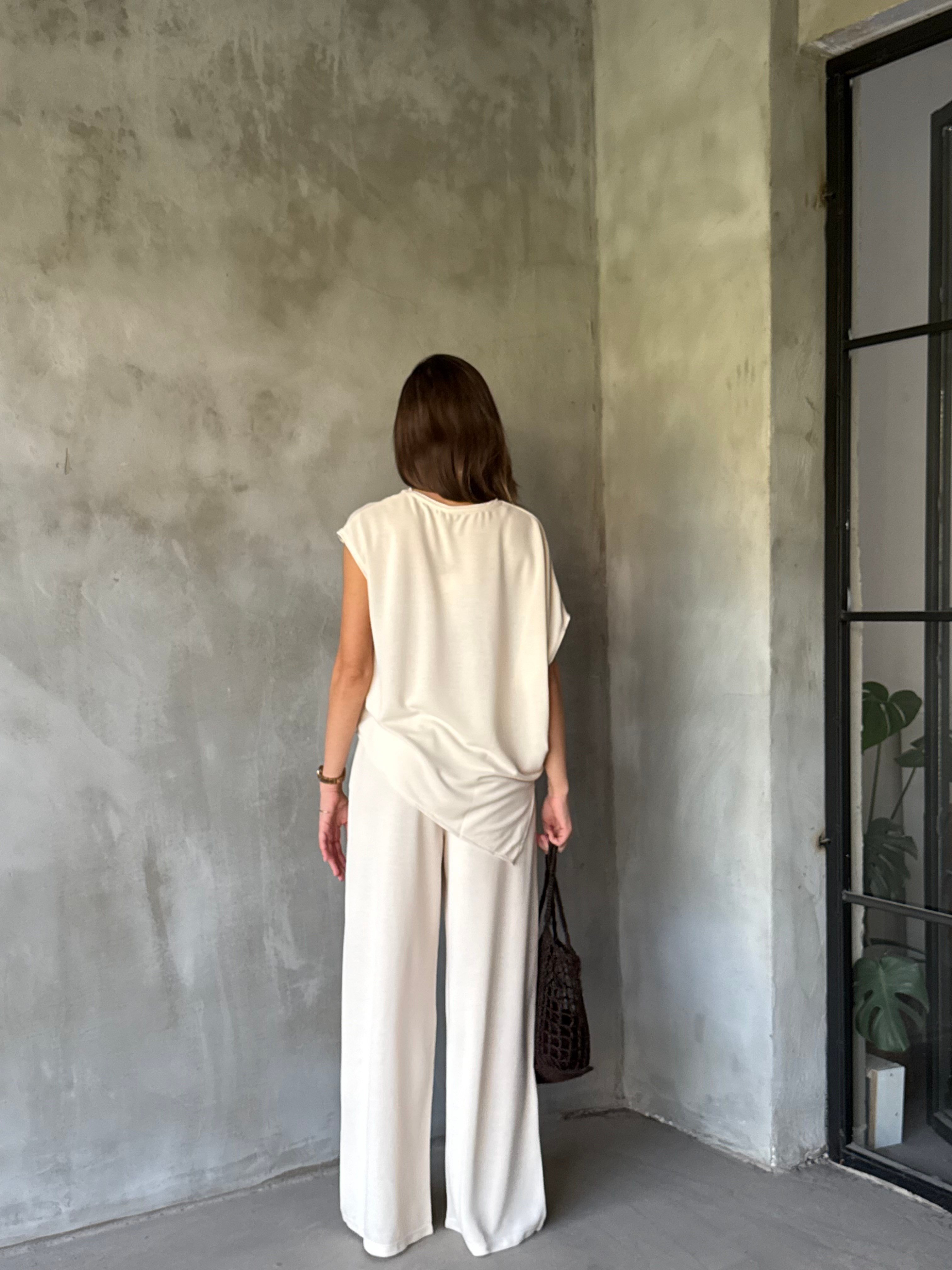 Modal Pike Asimetrik Takım - Krem - Dominatrend