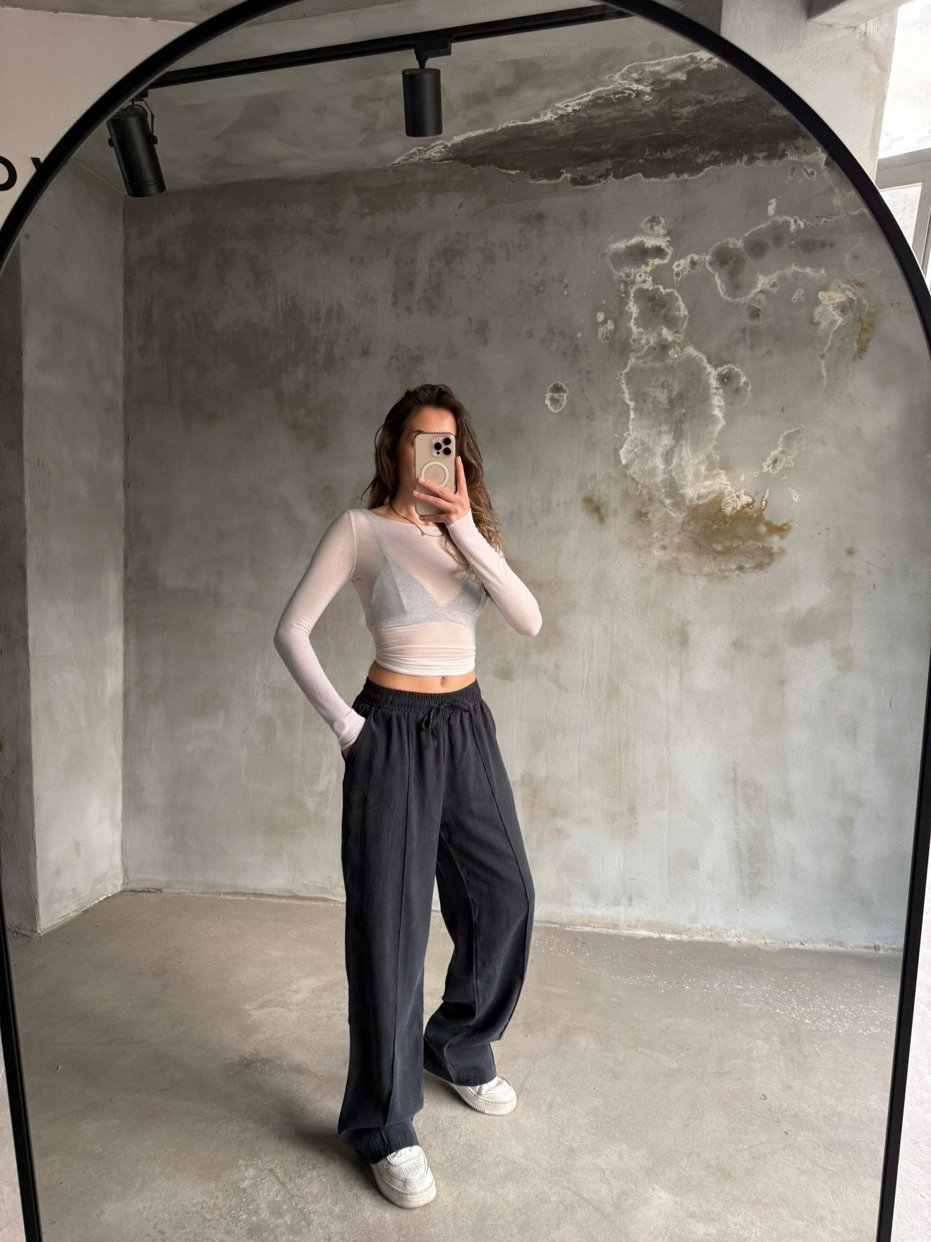 Modal Tencel Çimalı Dökümlü Pantolon - Antrasit - Dominatrend