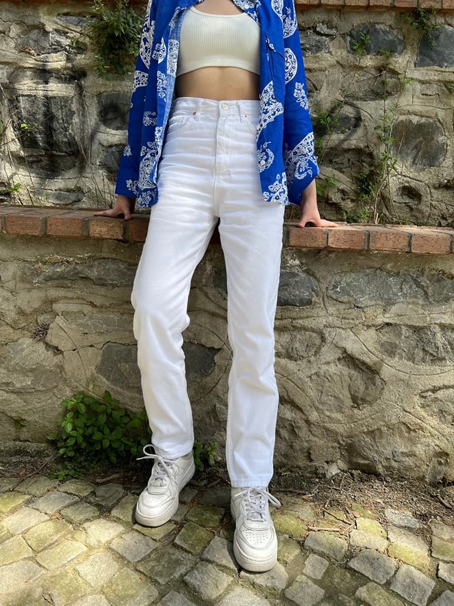 Mom Jean Beyaz - Dominatrend