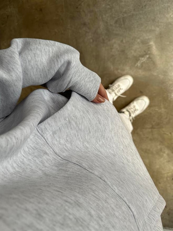 Oversize Basic Eşofman Takımı - Gri - Dominatrend