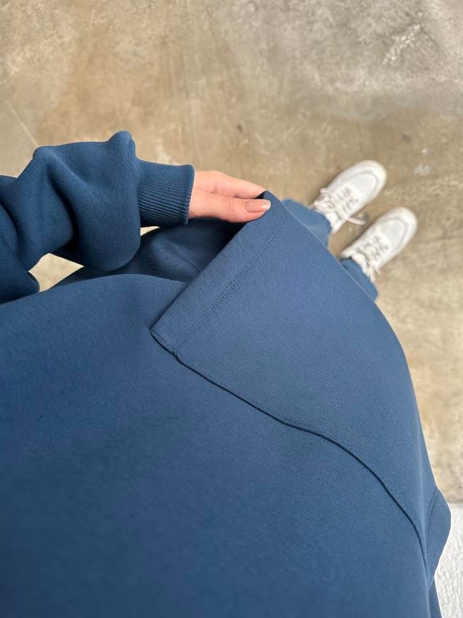 Oversize Basic Eşofman Takımı - İndigo - Dominatrend