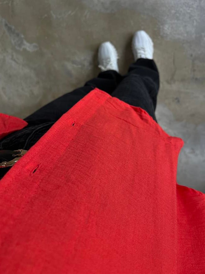 Oversize Keten Narçiçeği Gömlek - Dominatrend