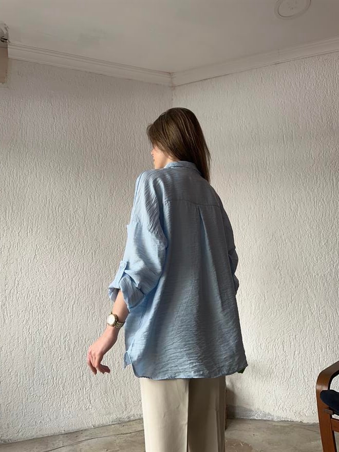 Oversize Mavi Gömlek - Dominatrend
