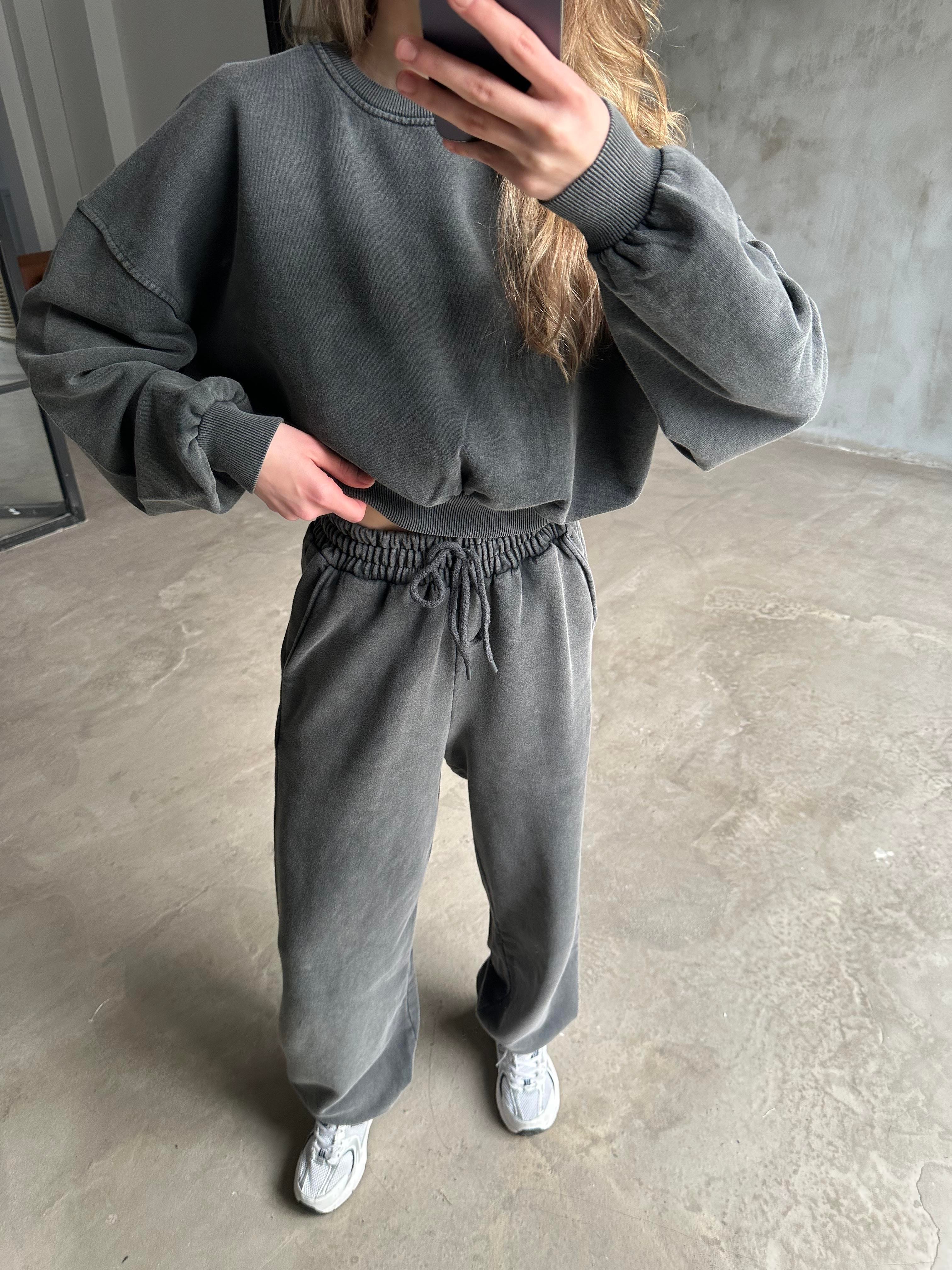 Oversize Yıkamalı İkili Eşofman Takımı  - Dominatrend