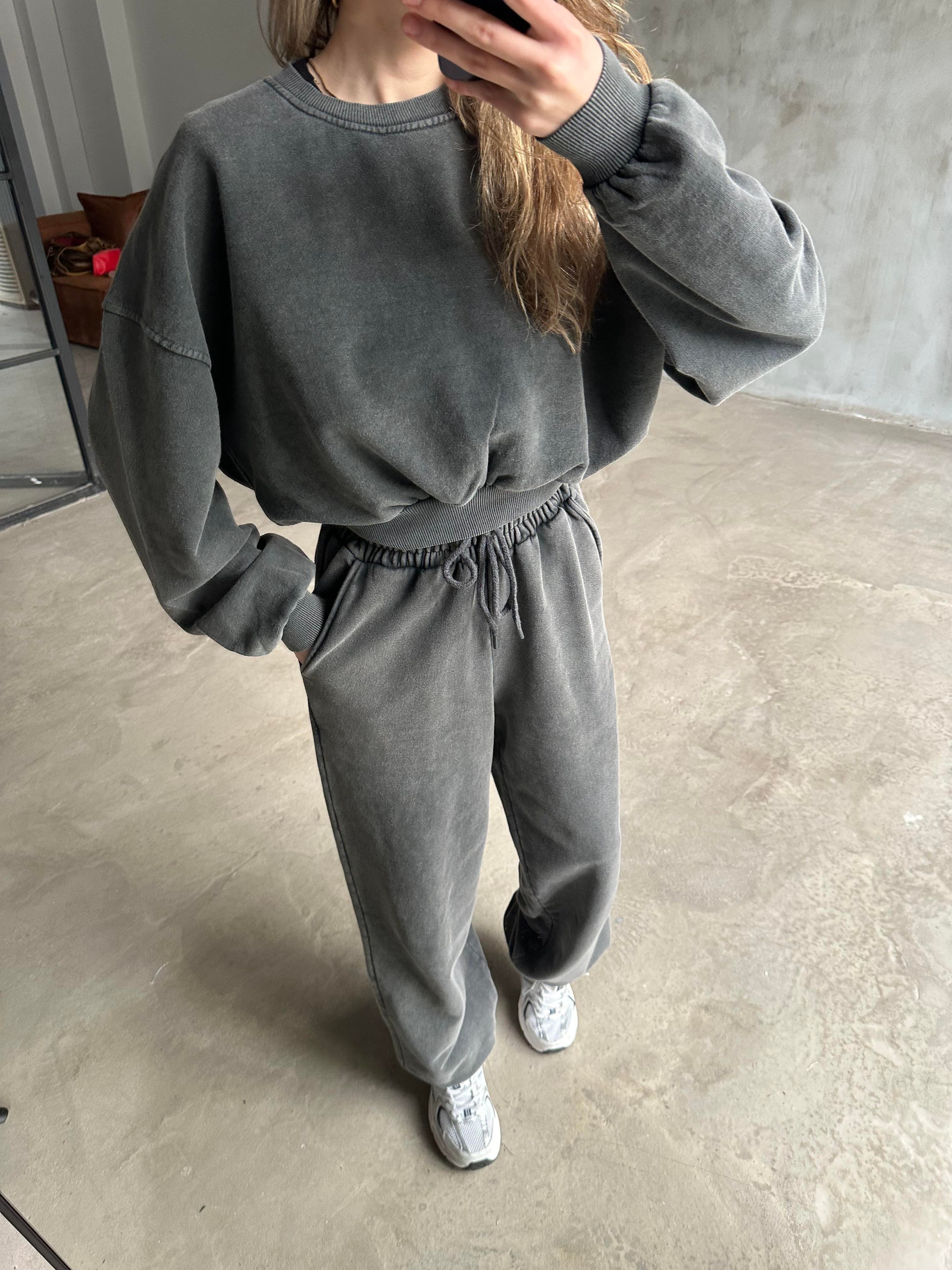 Oversize Yıkamalı İkili Eşofman Takımı  - Dominatrend