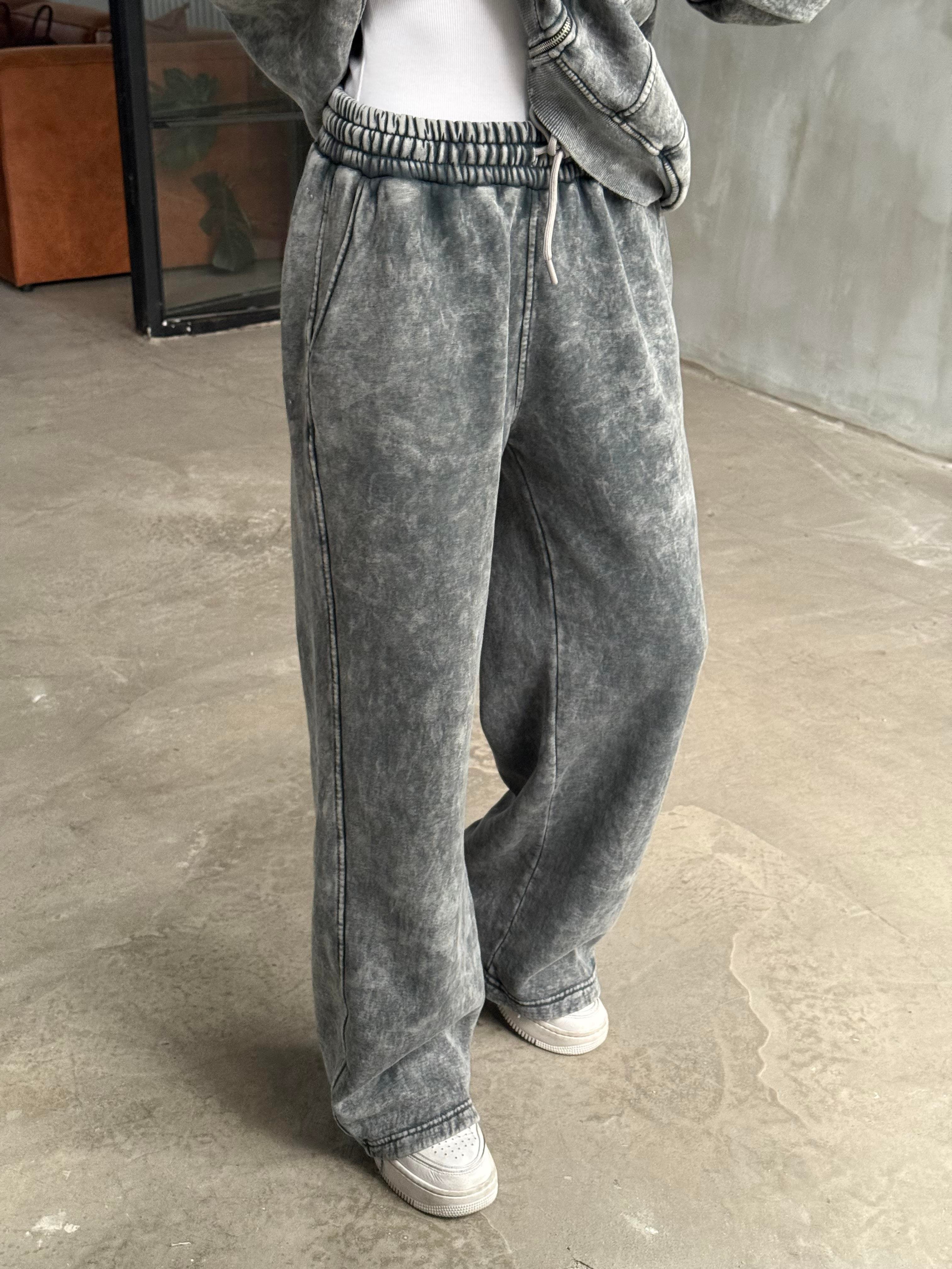 Oversize Yıkamalı İkili Takım - Antrasit - Dominatrend