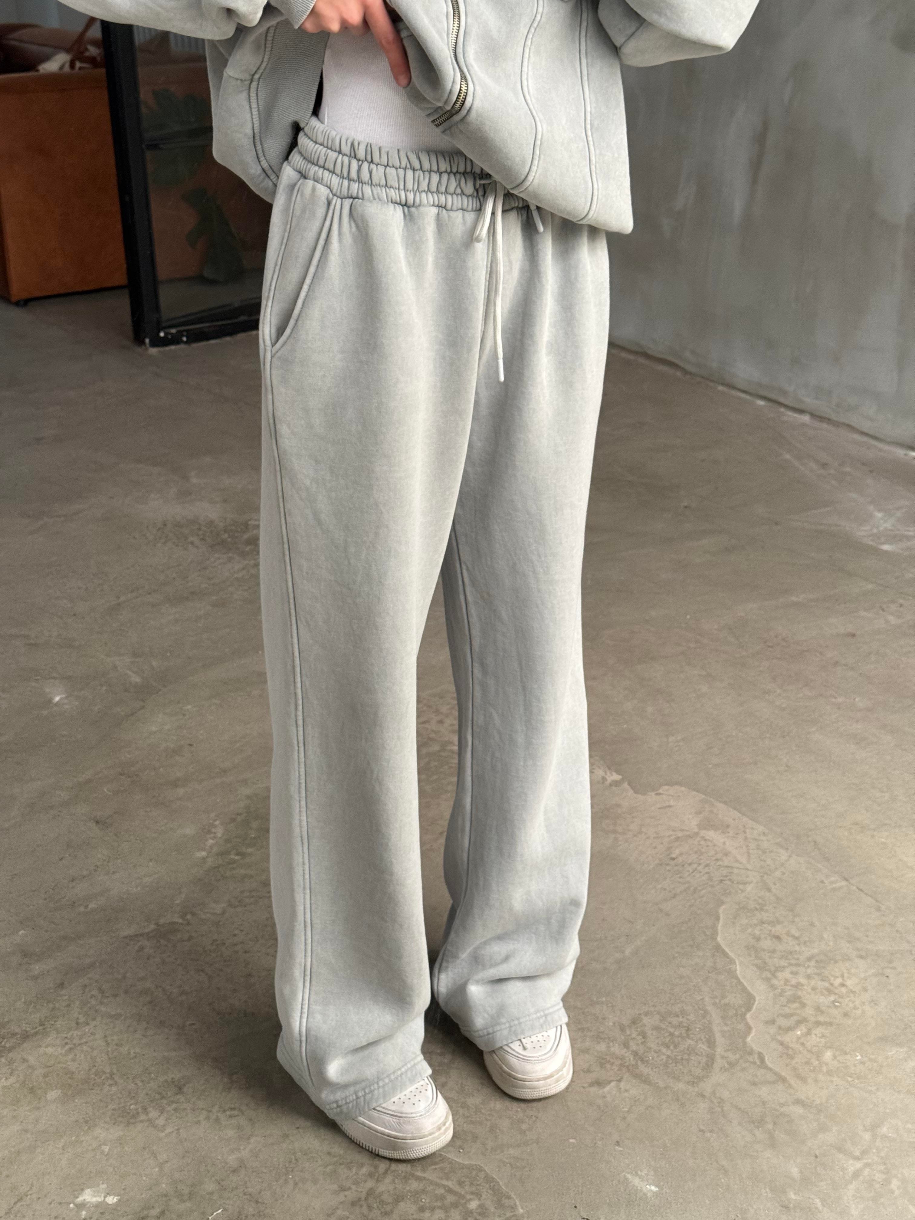 Oversize Yıkamalı İkili Takım - Gri - Dominatrend