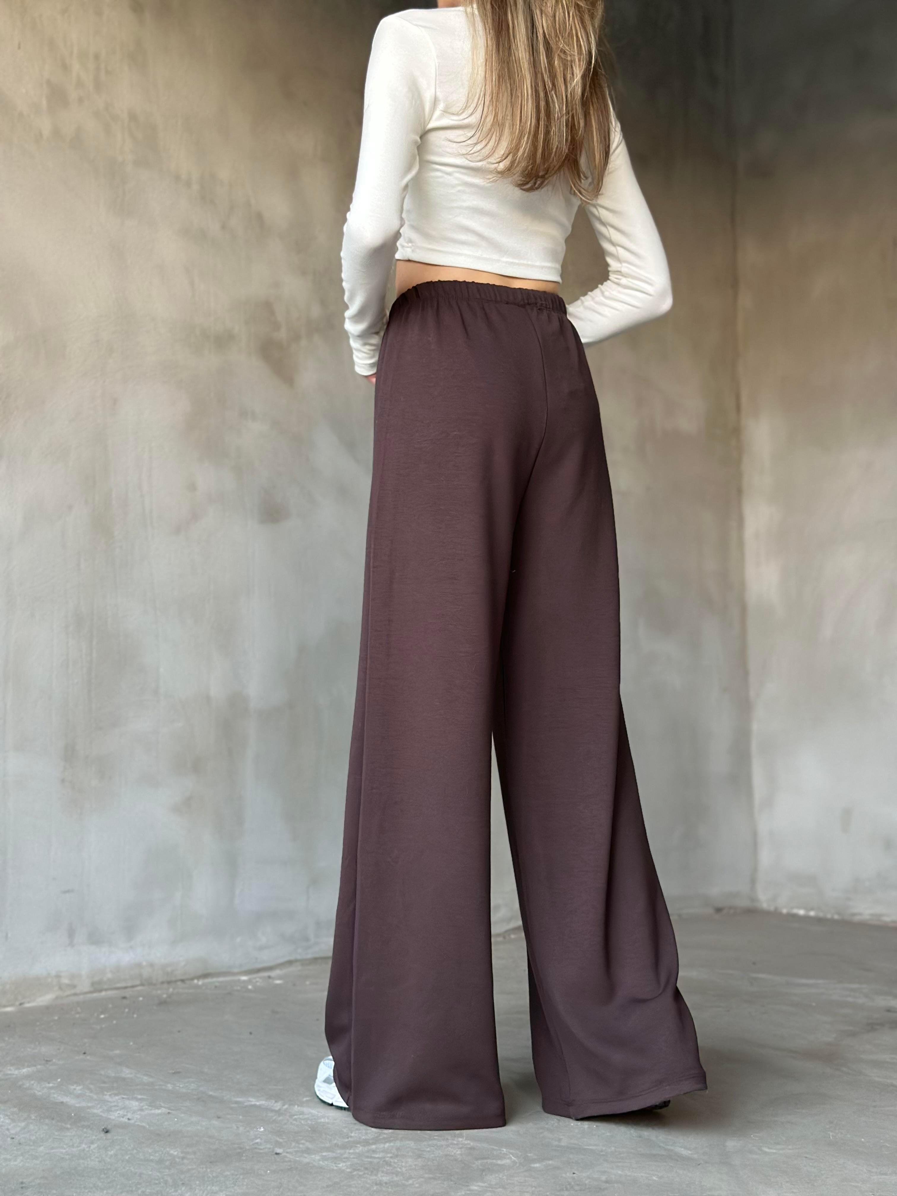 Oysh Modal Dökümlü Pantolon - Kahverengi - Dominatrend