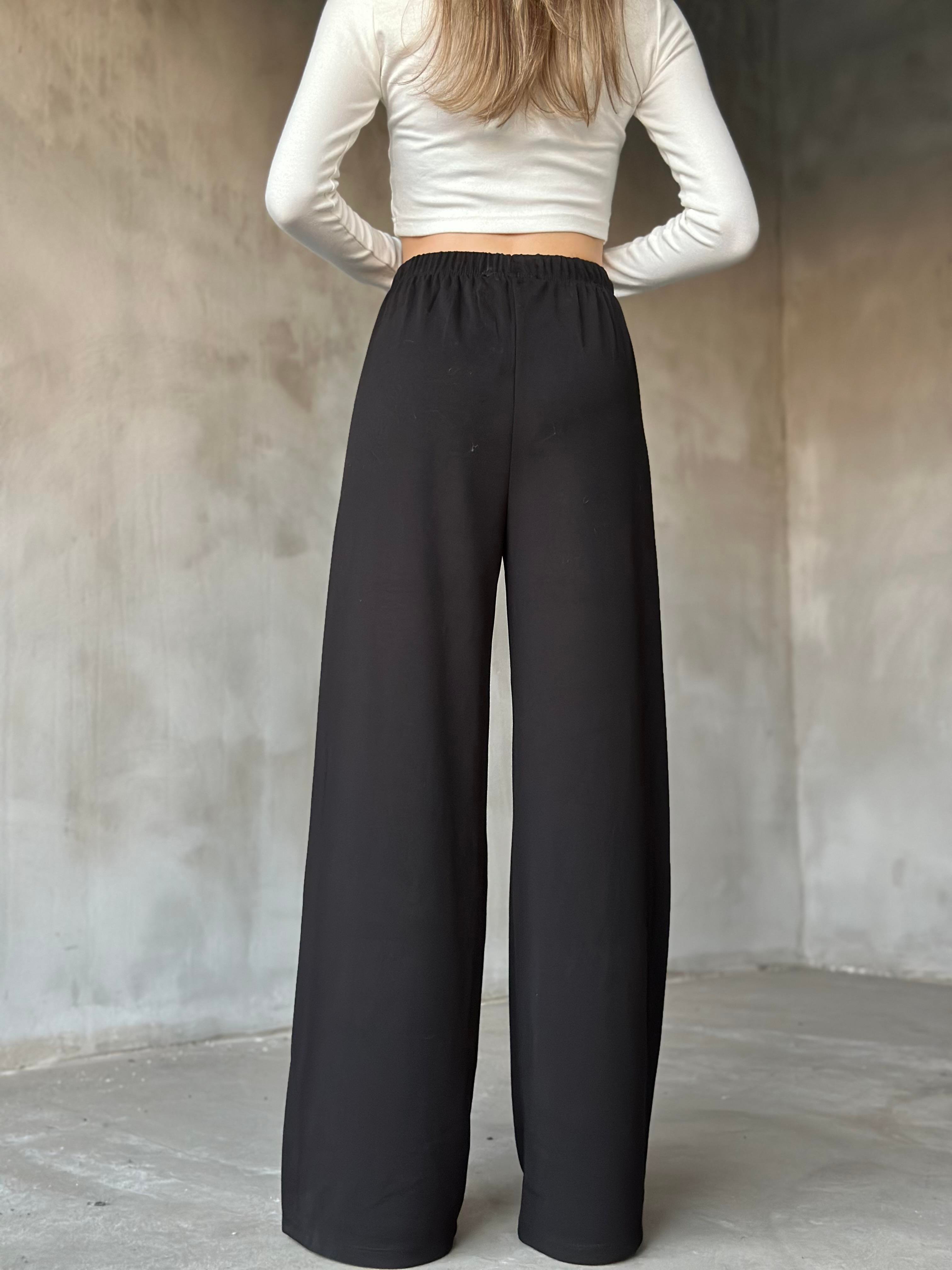 Oysh Modal Dökümlü Pantolon - Siyah - Dominatrend