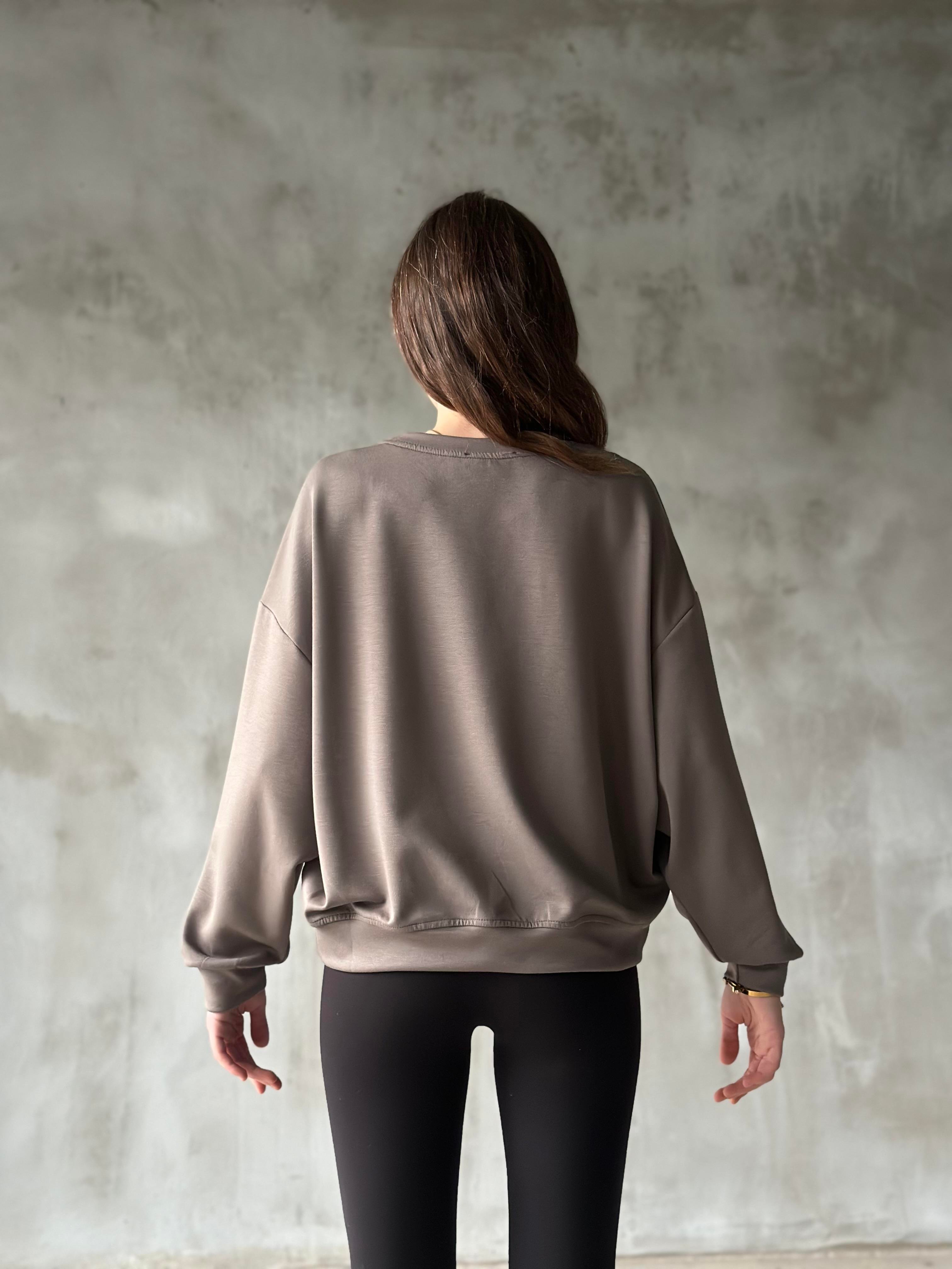 Oysh Modal Oversize Sweatshirt - Vizon - Dominatrend