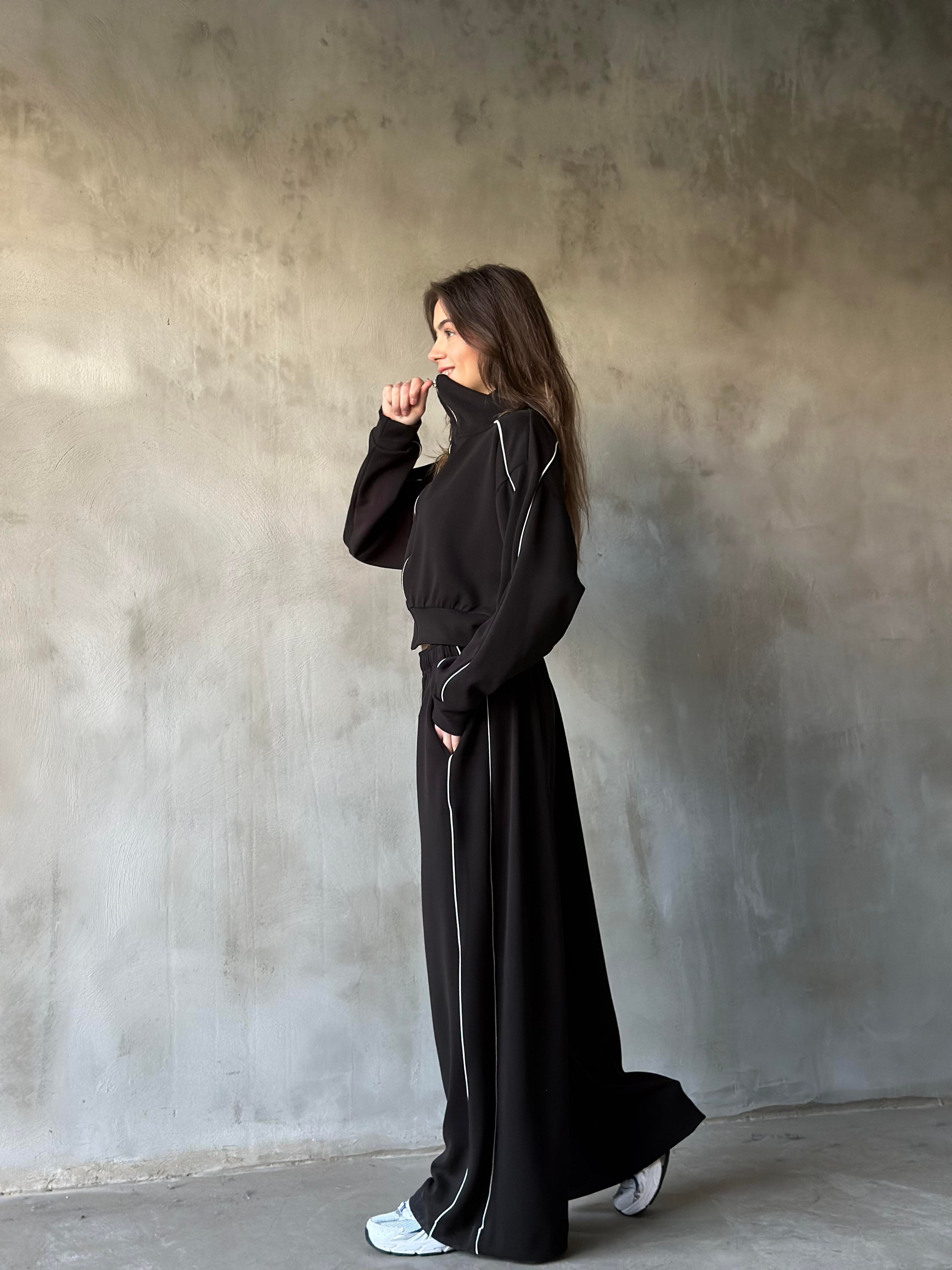 Oysh Modal Şeritli Takım - Siyah - Dominatrend