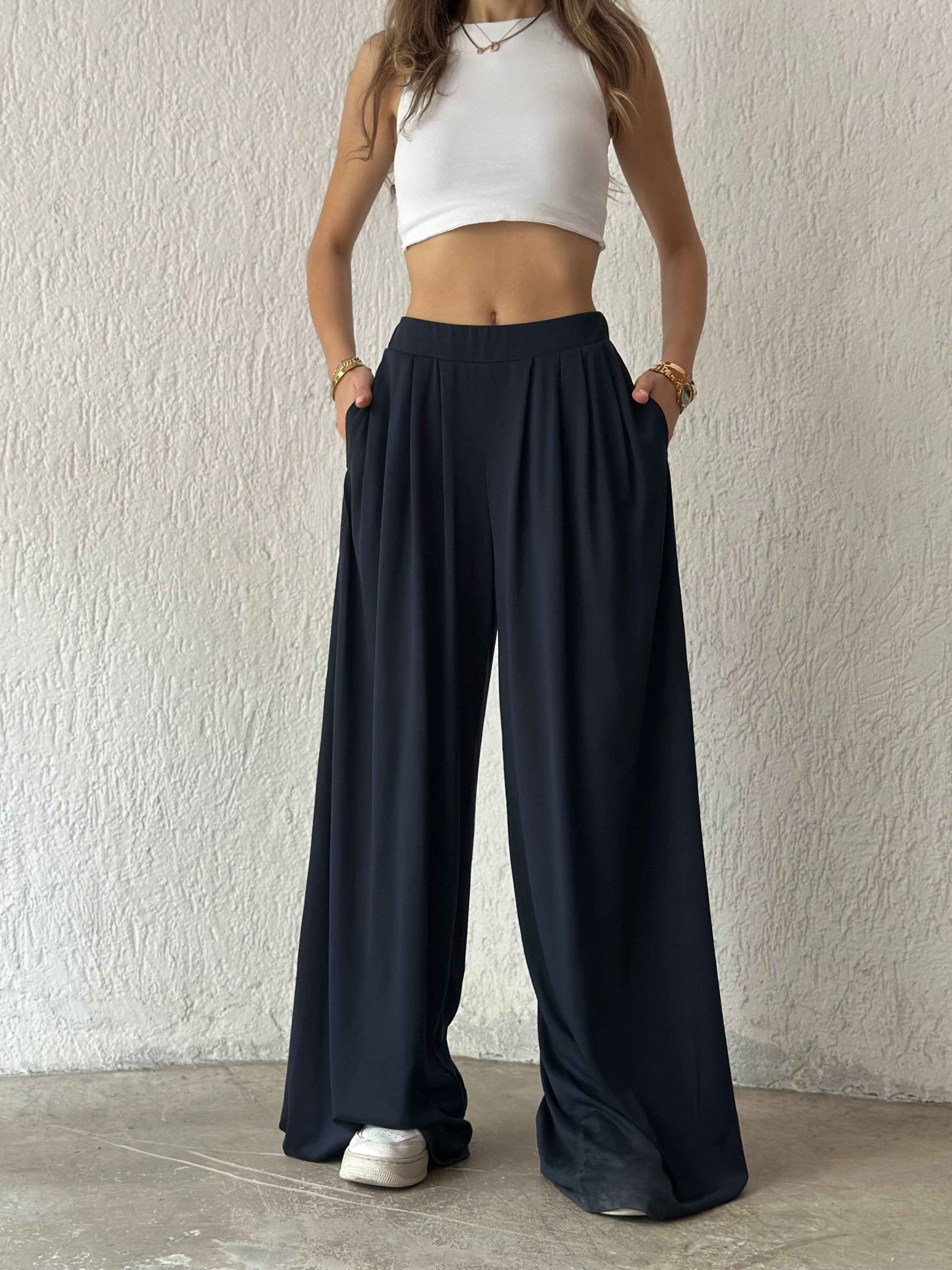 Oysh Palazzo Pantolon - Lacivert - Dominatrend
