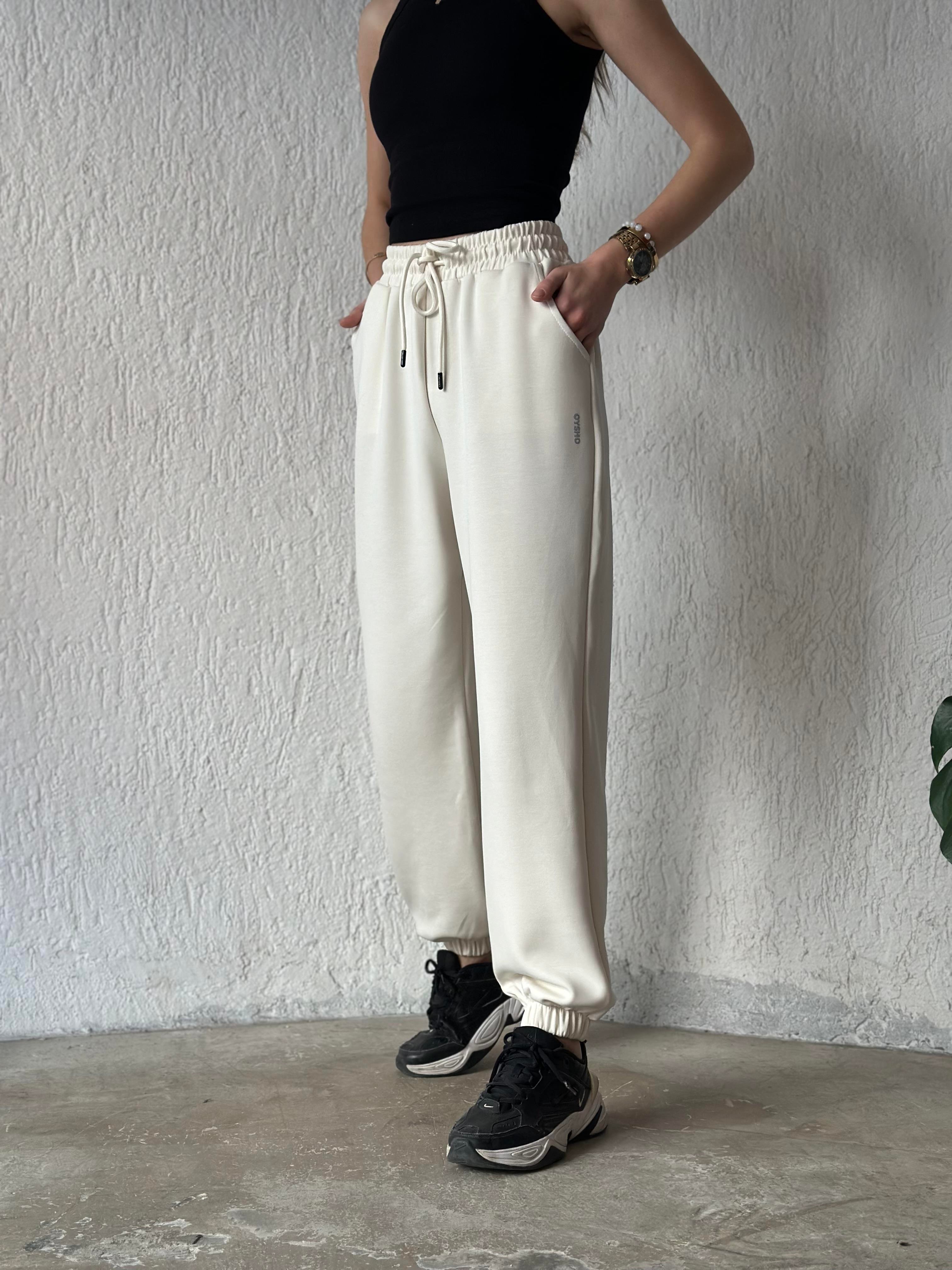 Oysho Jogger Pantolon - Beyaz - Dominatrend