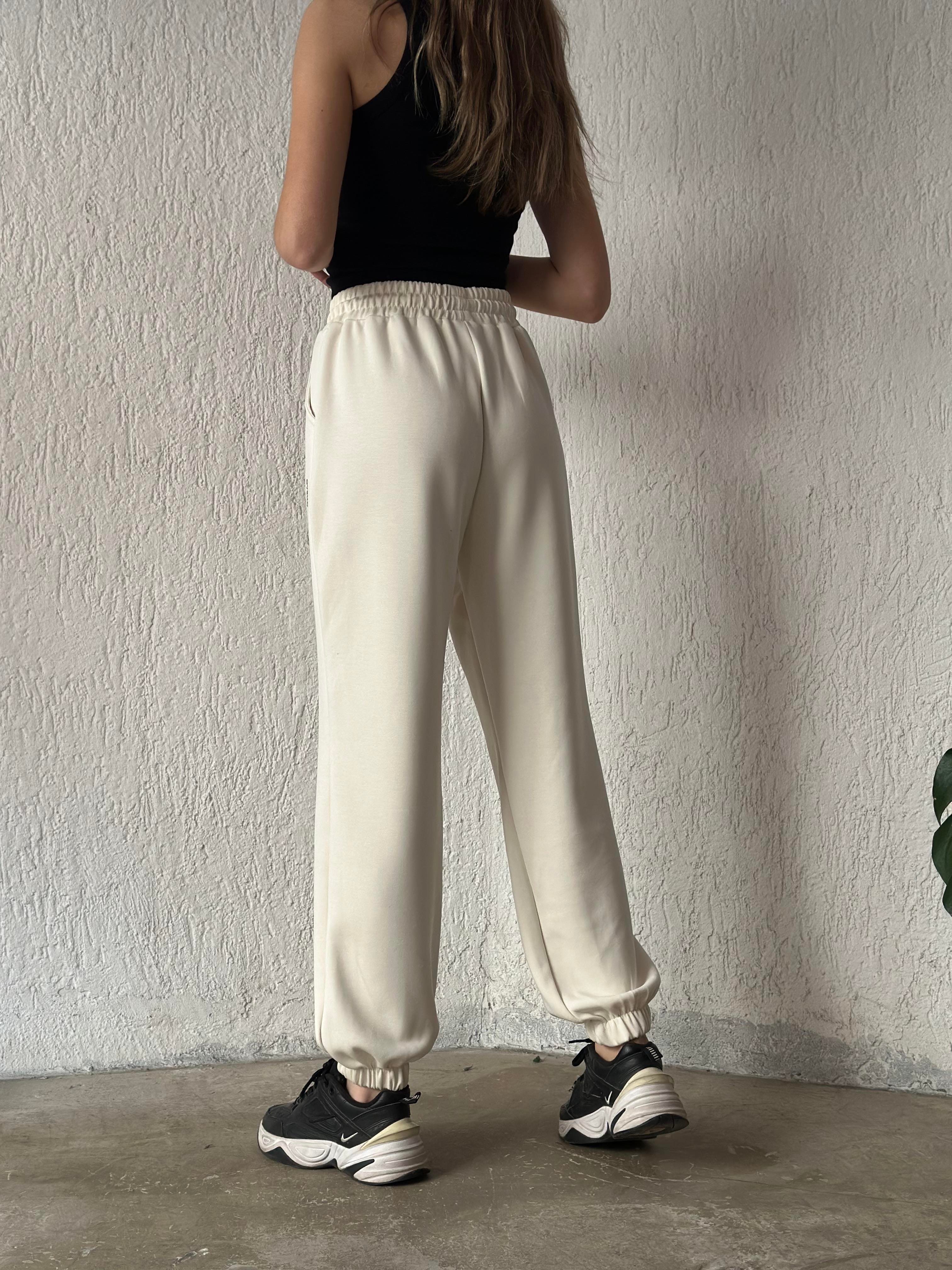 Oysho Jogger Pantolon - Beyaz - Dominatrend