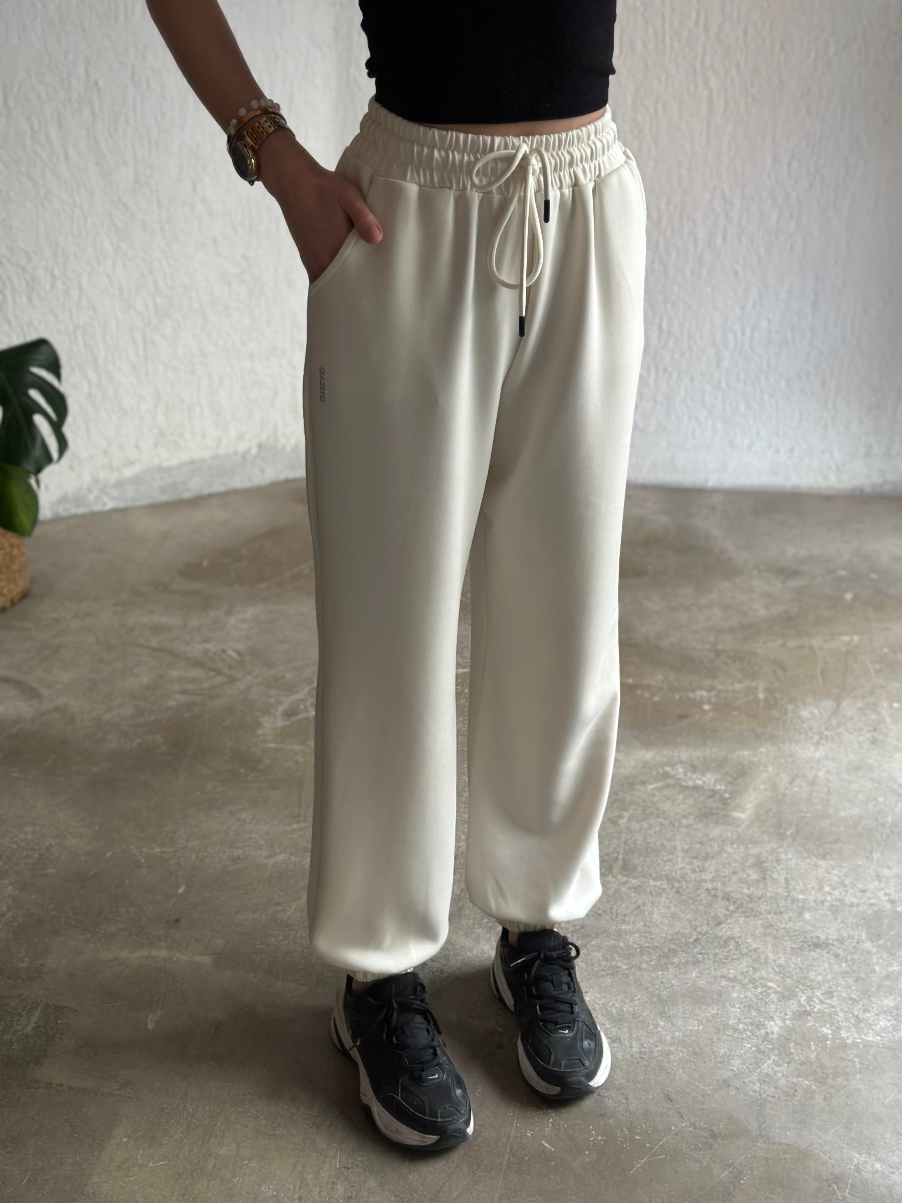 Oysho Jogger Pantolon - Beyaz - Dominatrend