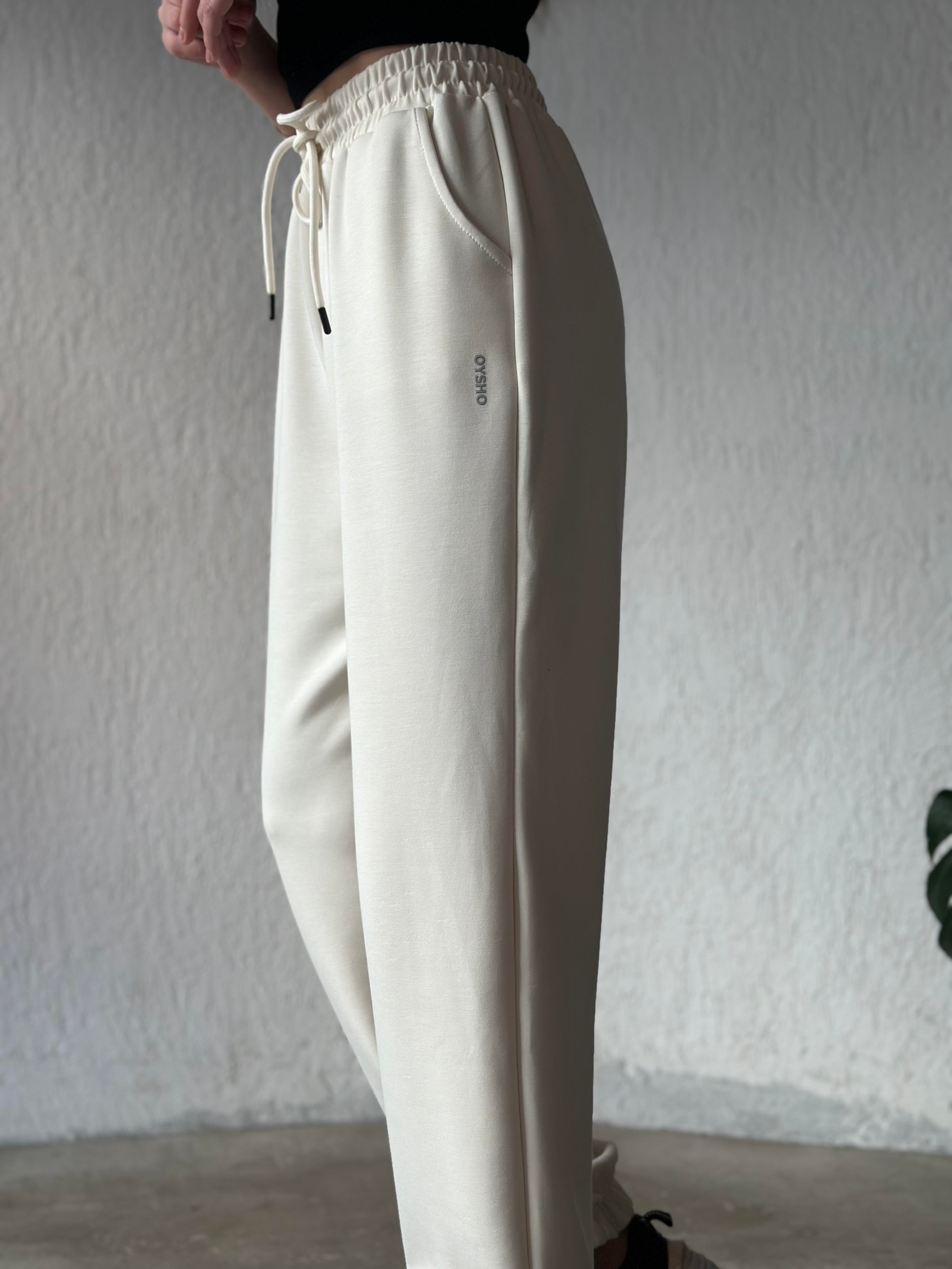 Oysho Jogger Pantolon - Beyaz - Dominatrend