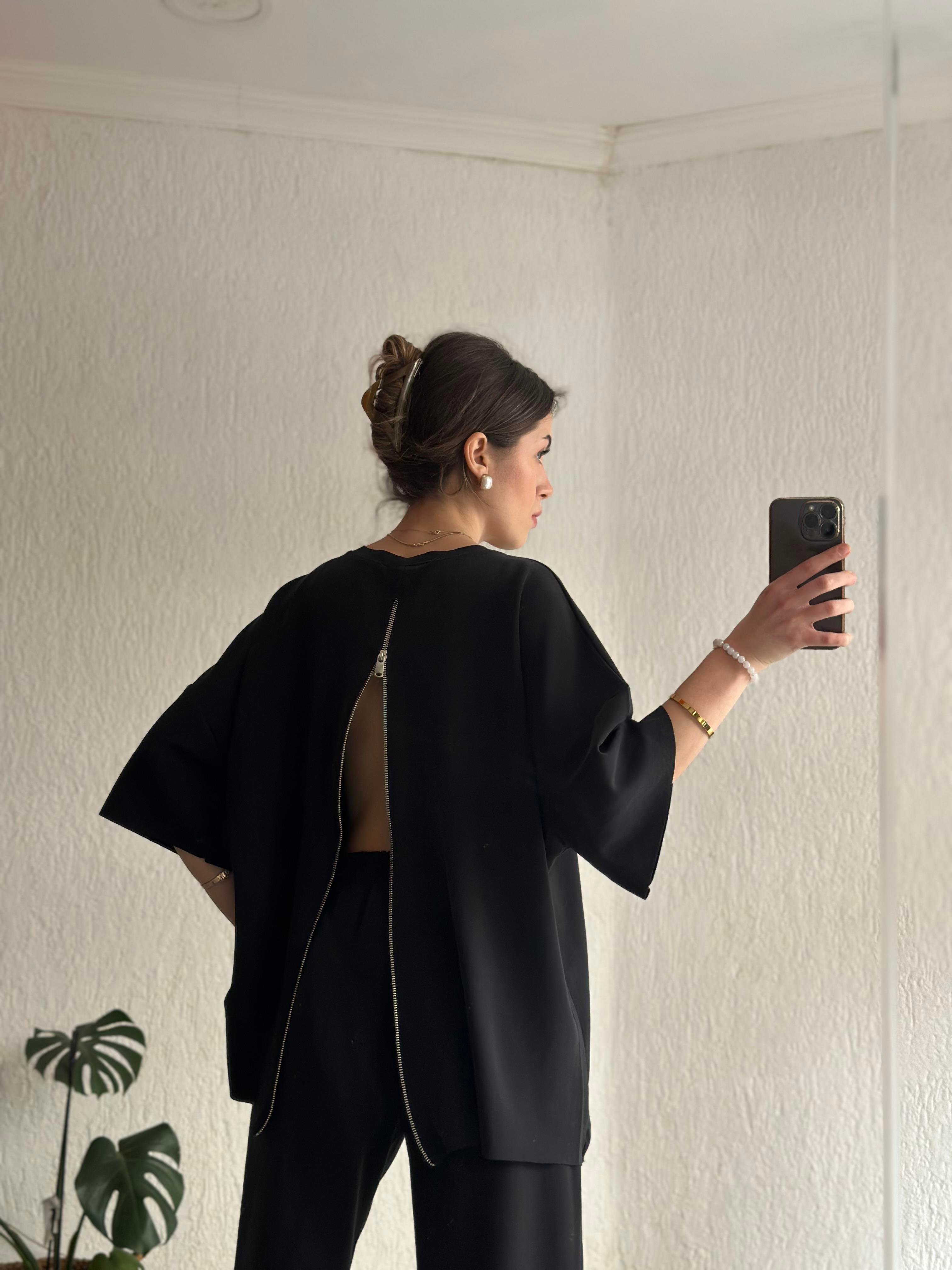 Oysho Modal Fermuarlı Takım - Antrasit - Dominatrend