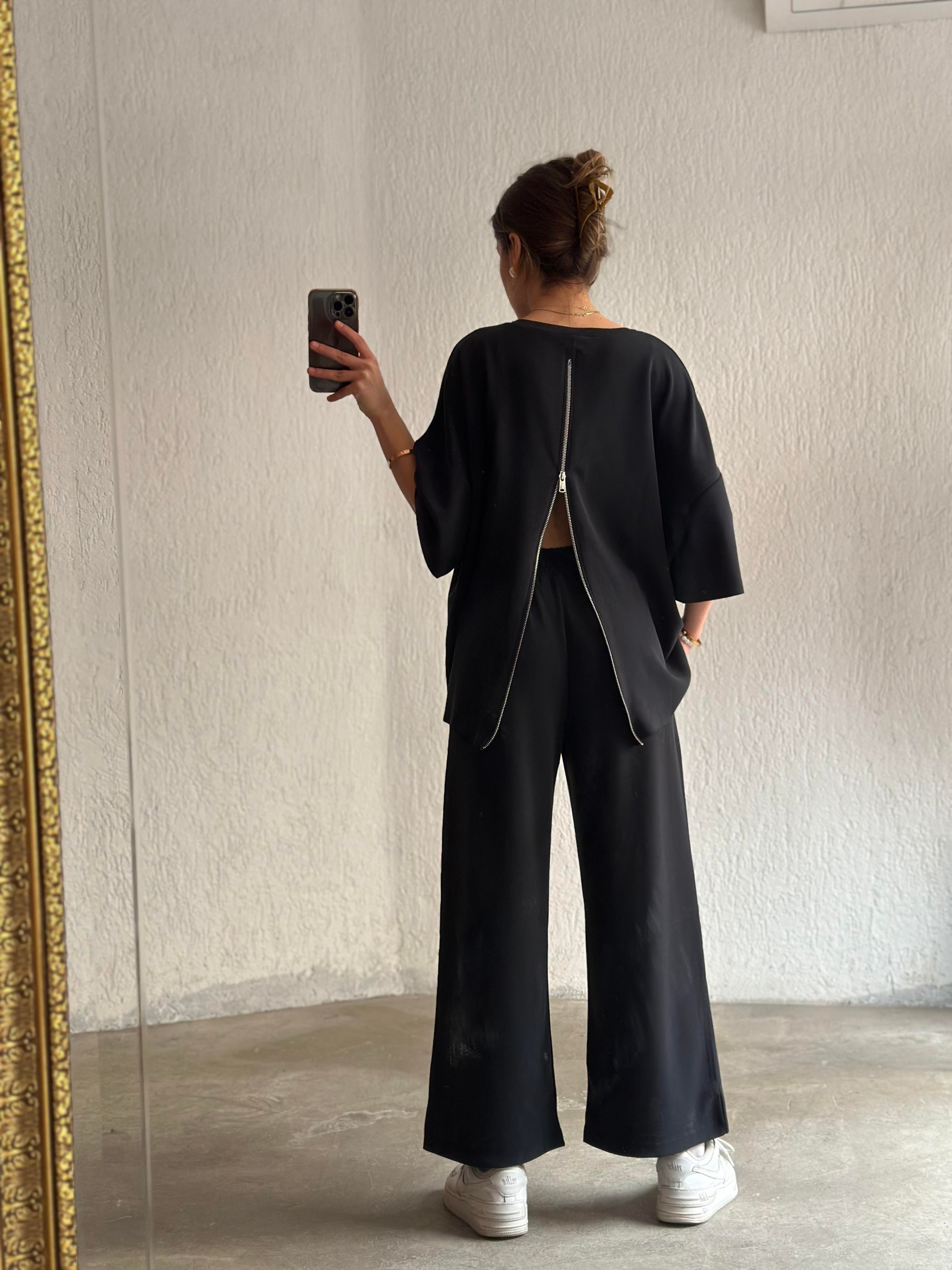 Oysho Modal Fermuarlı Takım - Antrasit - Dominatrend