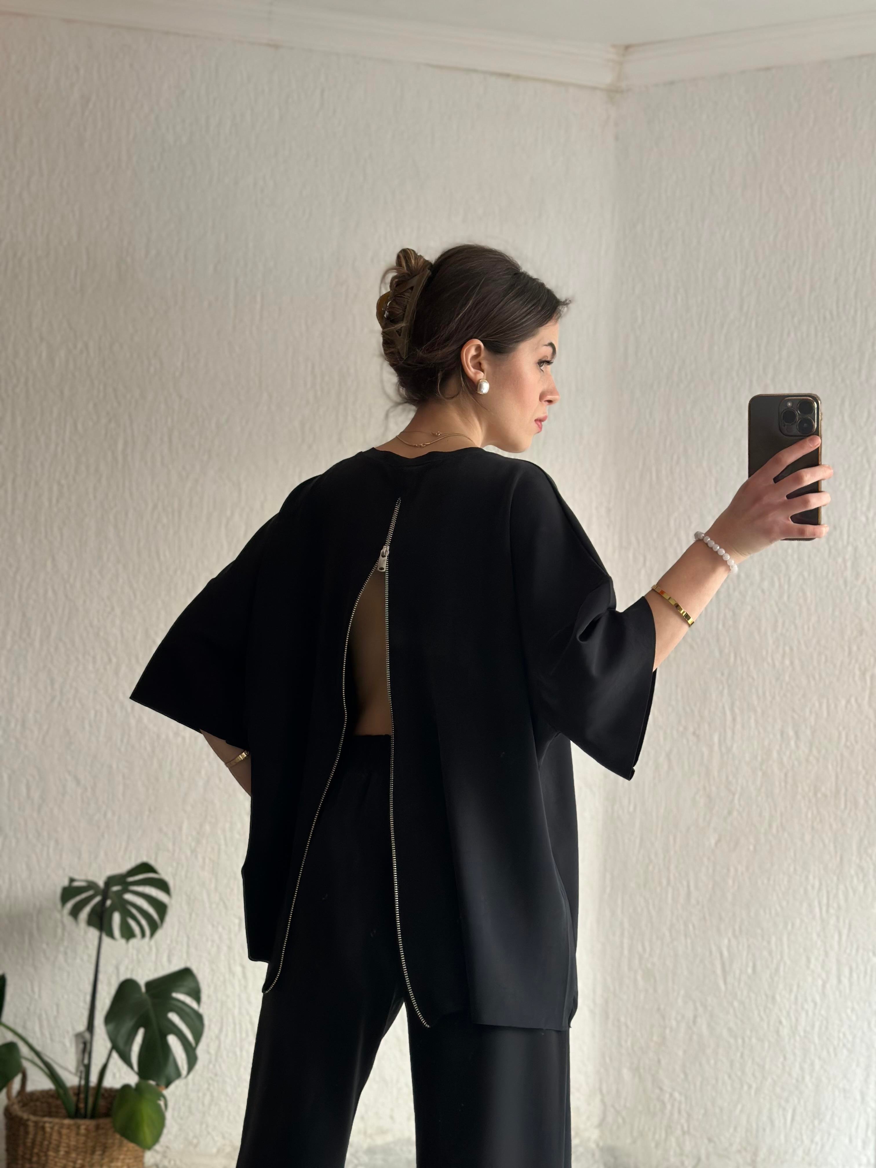 Oysho Modal Fermuarlı Takım - Antrasit - Dominatrend