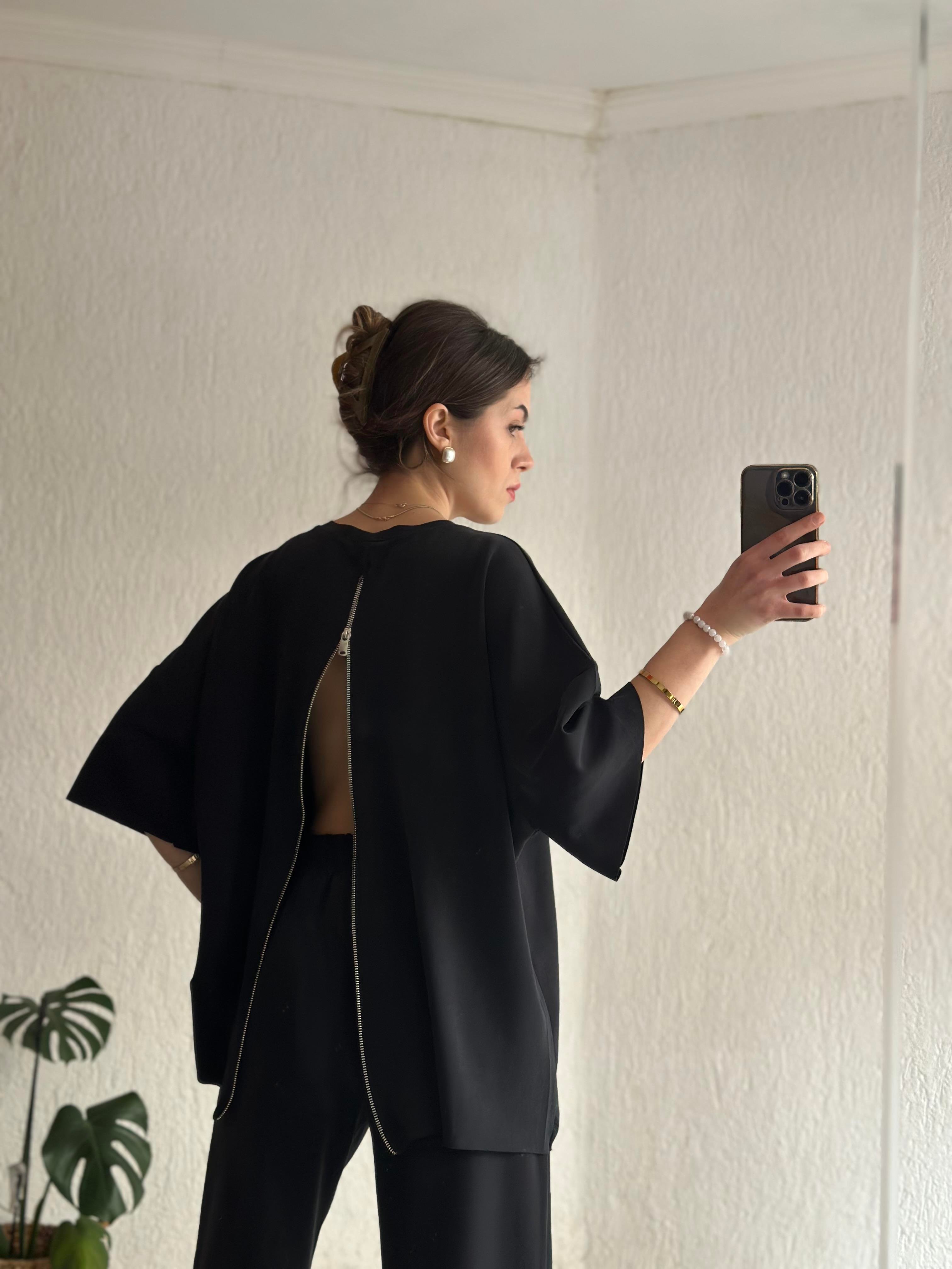 Oysho Modal Fermuarlı Takım - Antrasit - Dominatrend