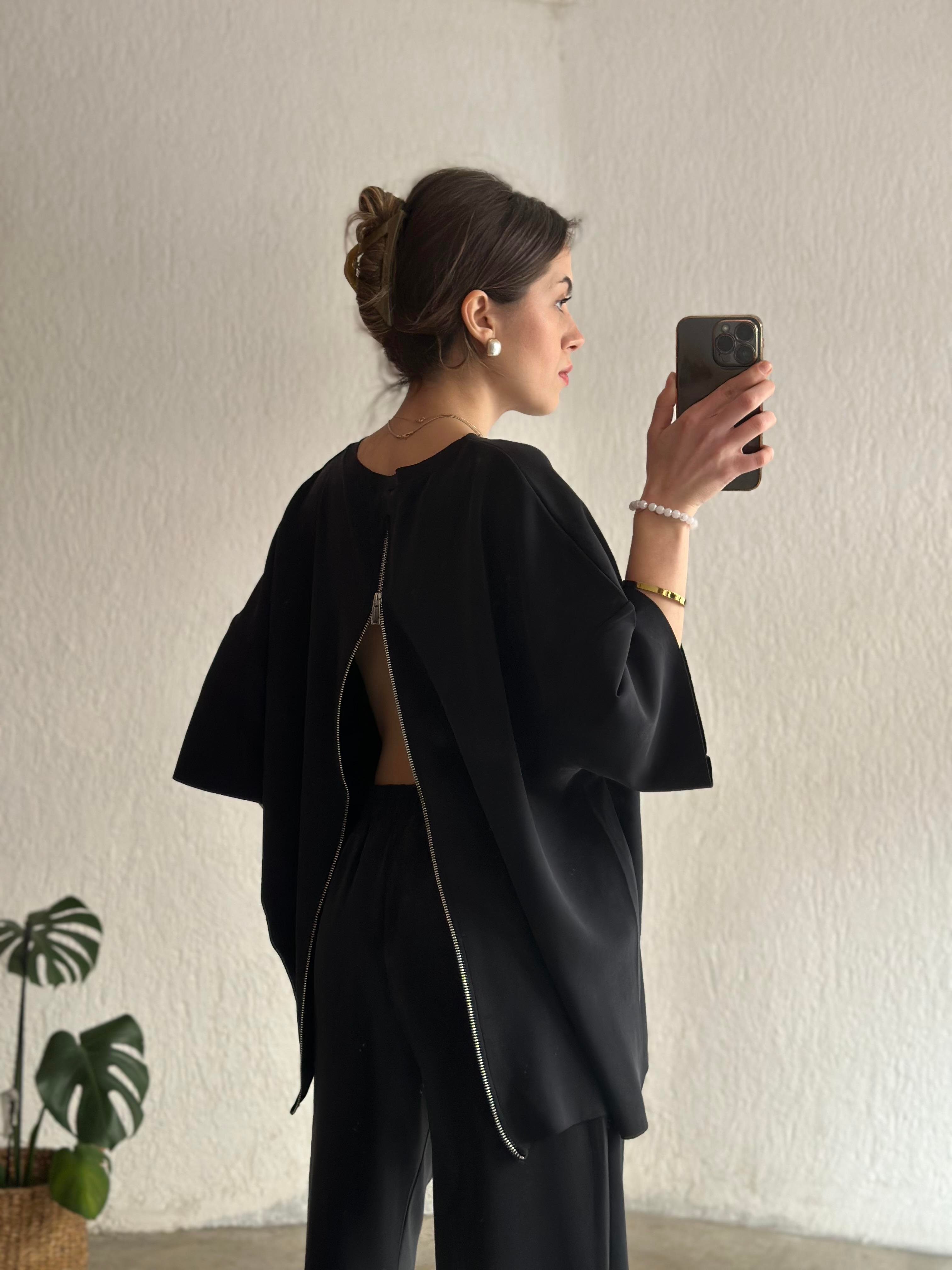 Oysho Modal Fermuarlı Takım - Antrasit - Dominatrend