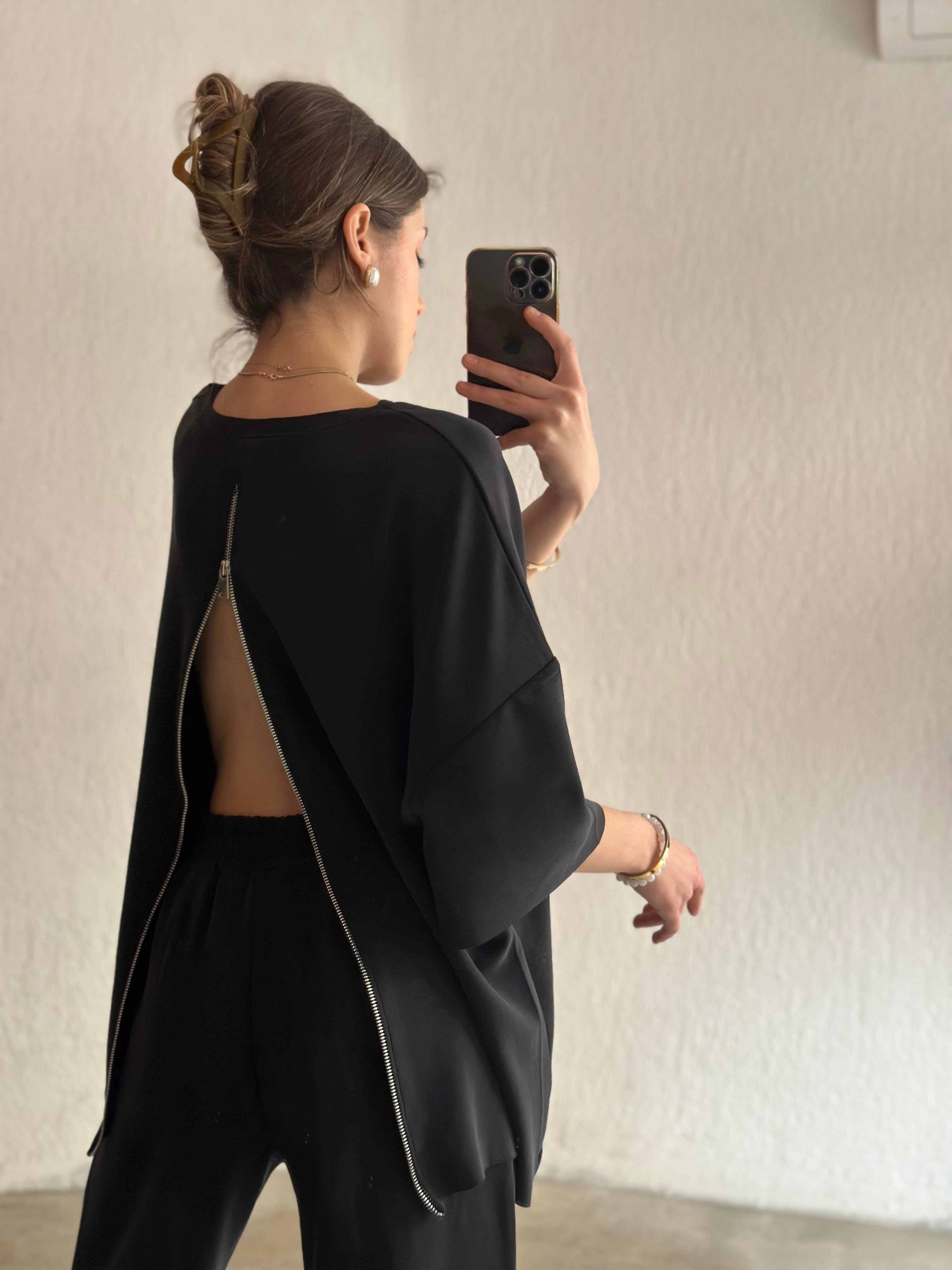 Oysho Modal Fermuarlı Takım - Antrasit - Dominatrend