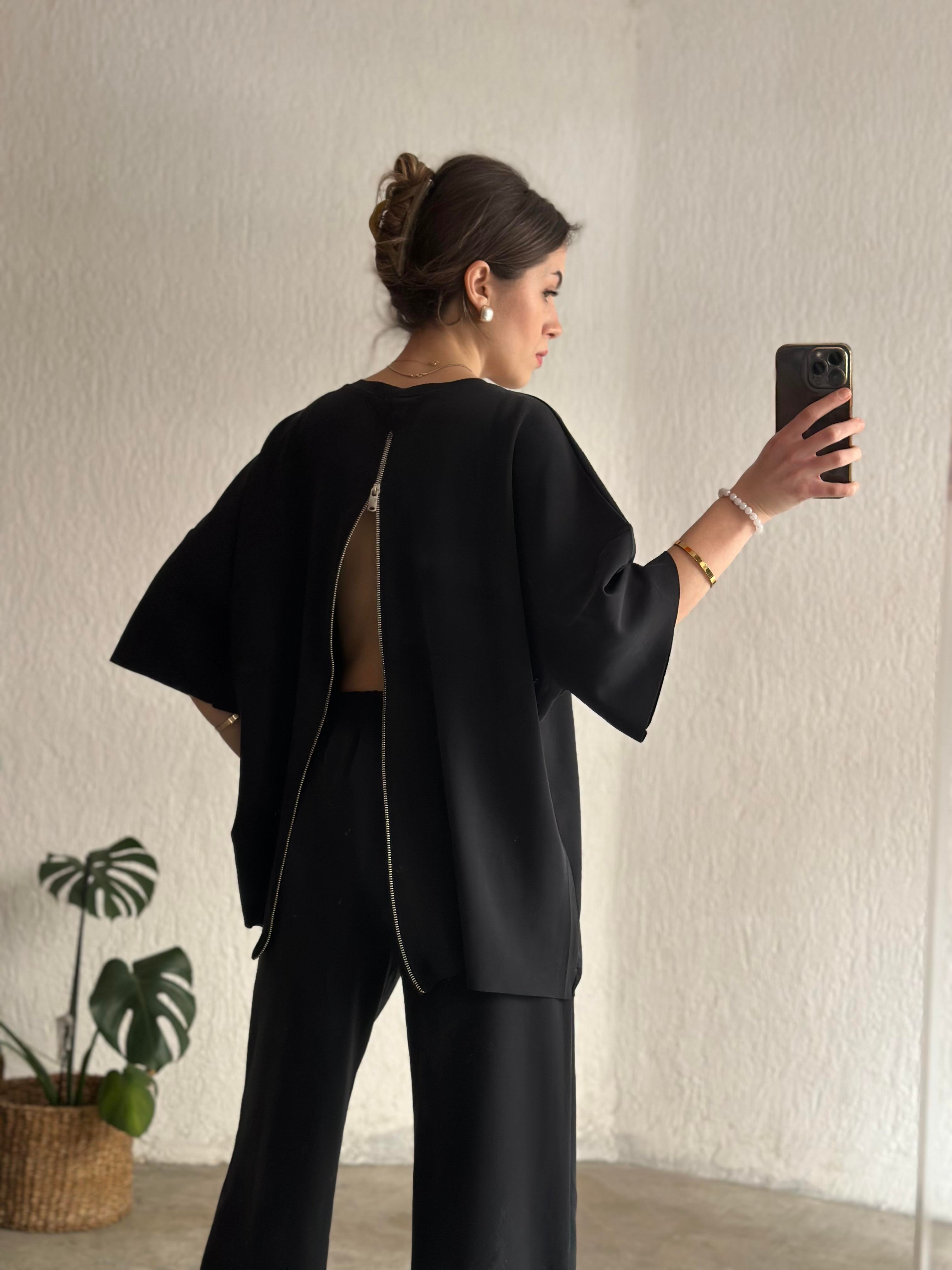 Oysho Modal Fermuarlı Takım - Antrasit - Dominatrend