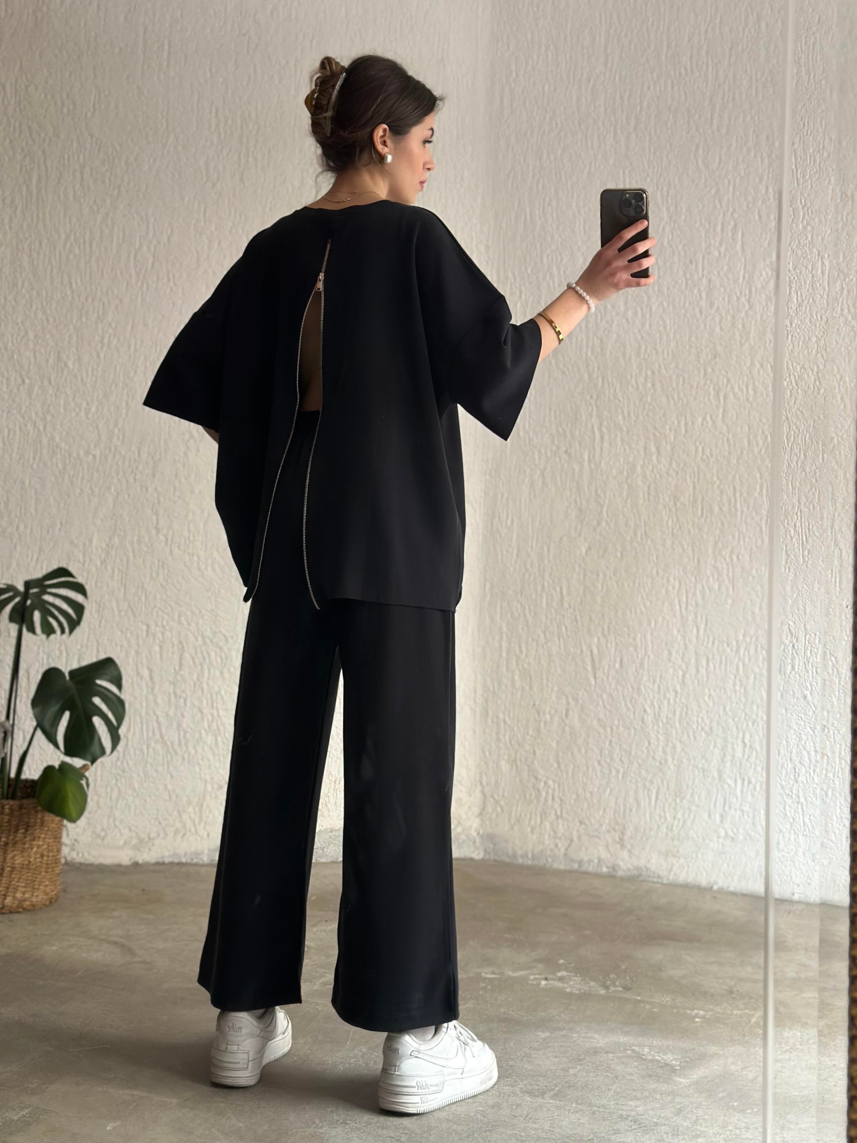 Oysho Modal Fermuarlı Takım - Antrasit - Dominatrend