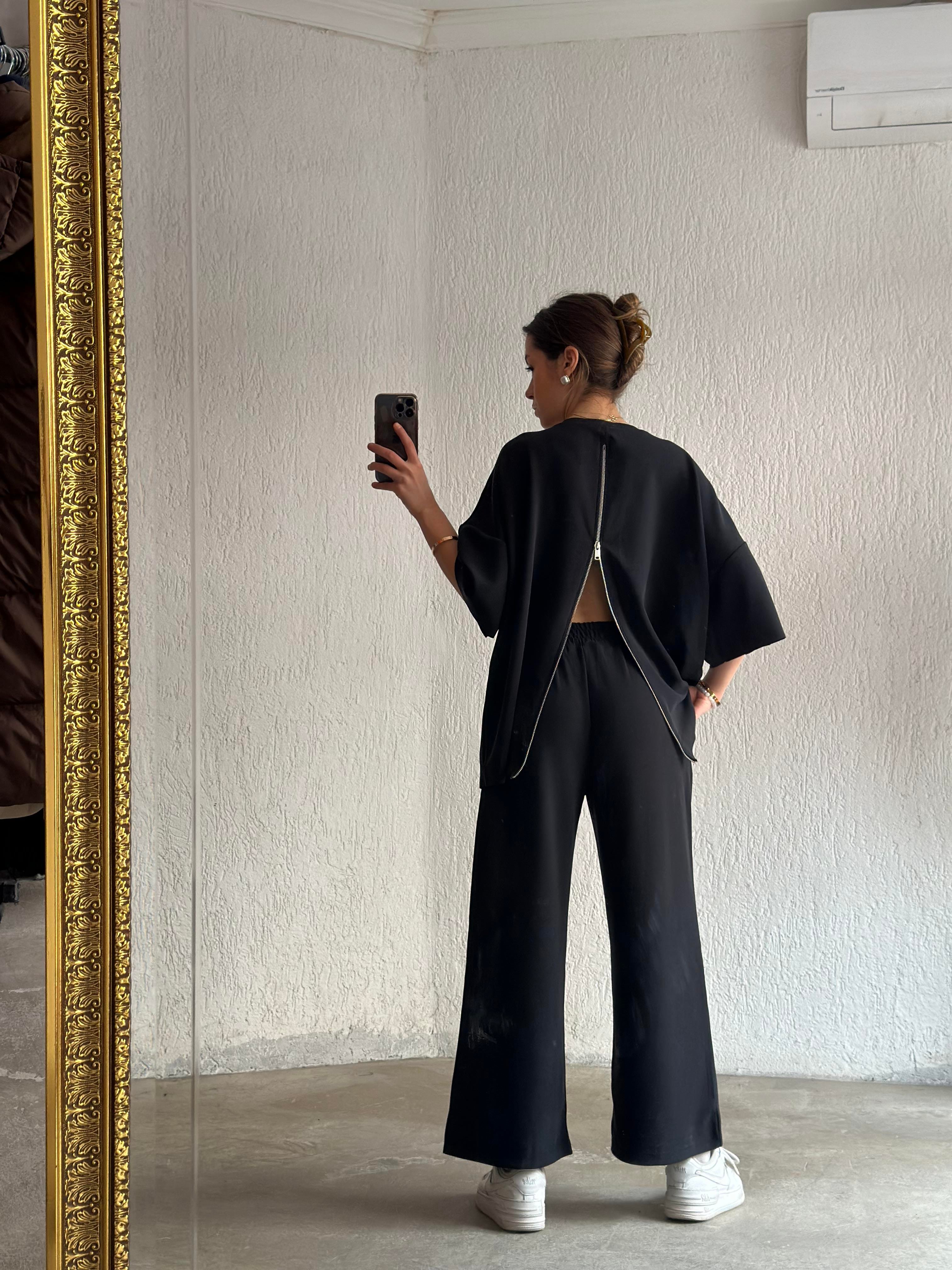 Oysho Modal Fermuarlı Takım - Antrasit - Dominatrend
