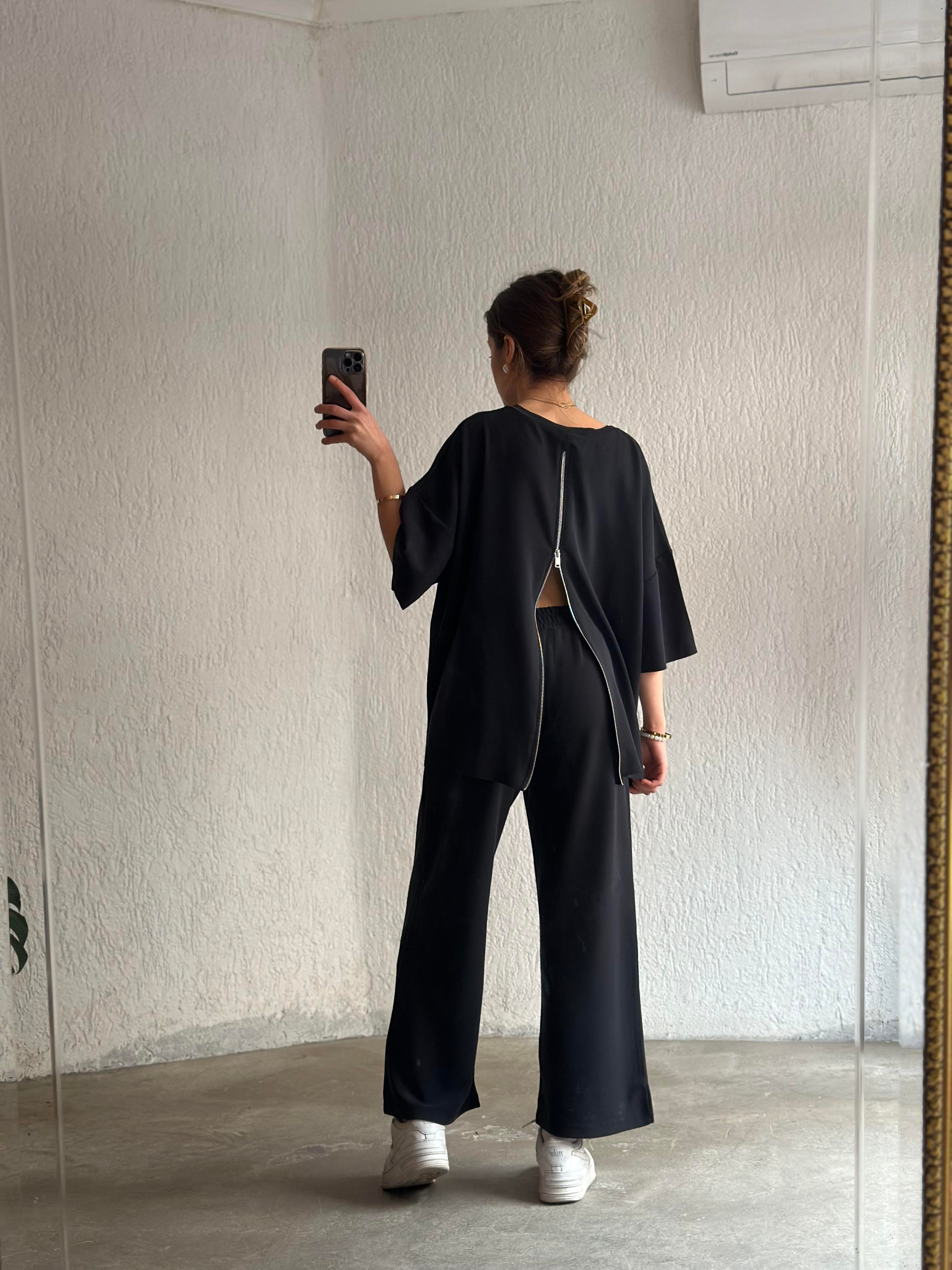 Oysho Modal Fermuarlı Takım - Antrasit - Dominatrend